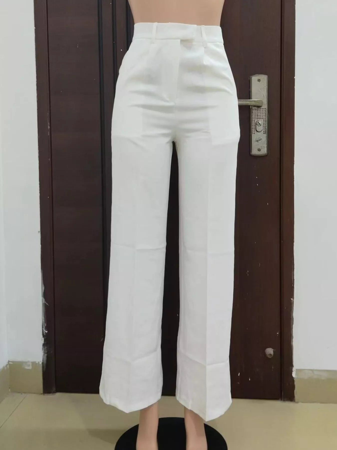 High-Waisted Wide-Leg Pocket Pants