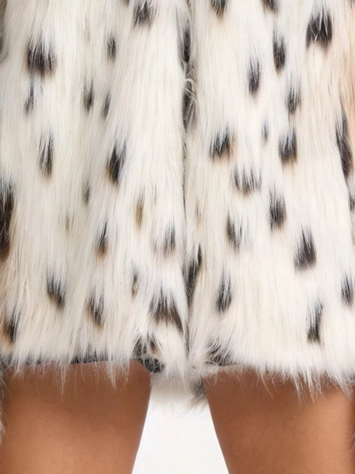 Faux Fur Leopard Turtleneck Jacket in As Pictured