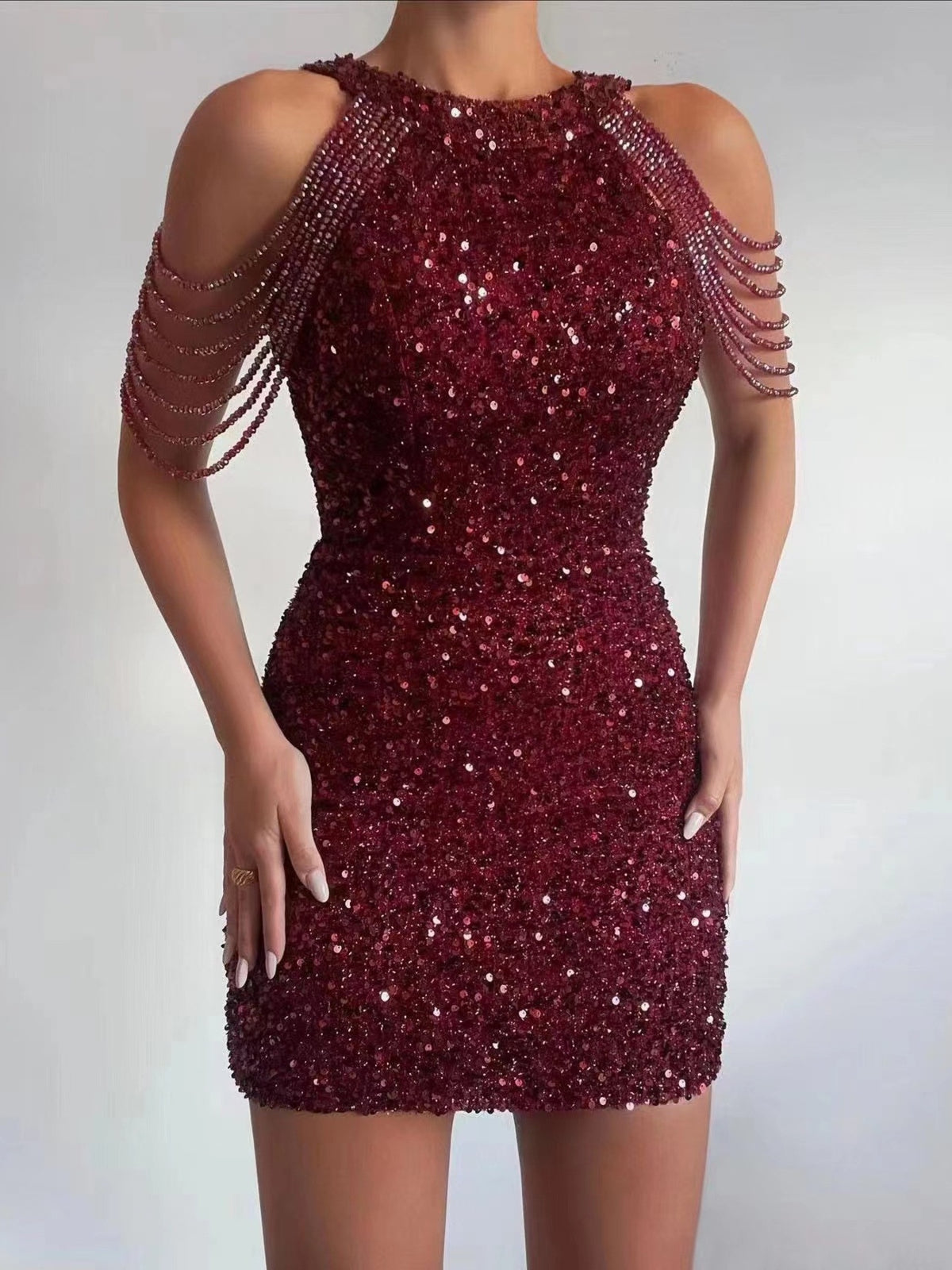 Sequin Bodycon Mini Dress, Plus Size