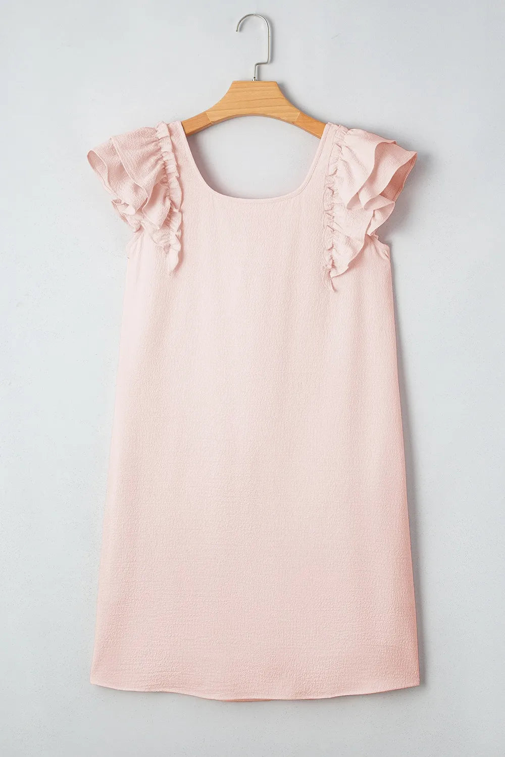 Ruffle Sleeve Bow Back Mini Dress in Watermelon Pink