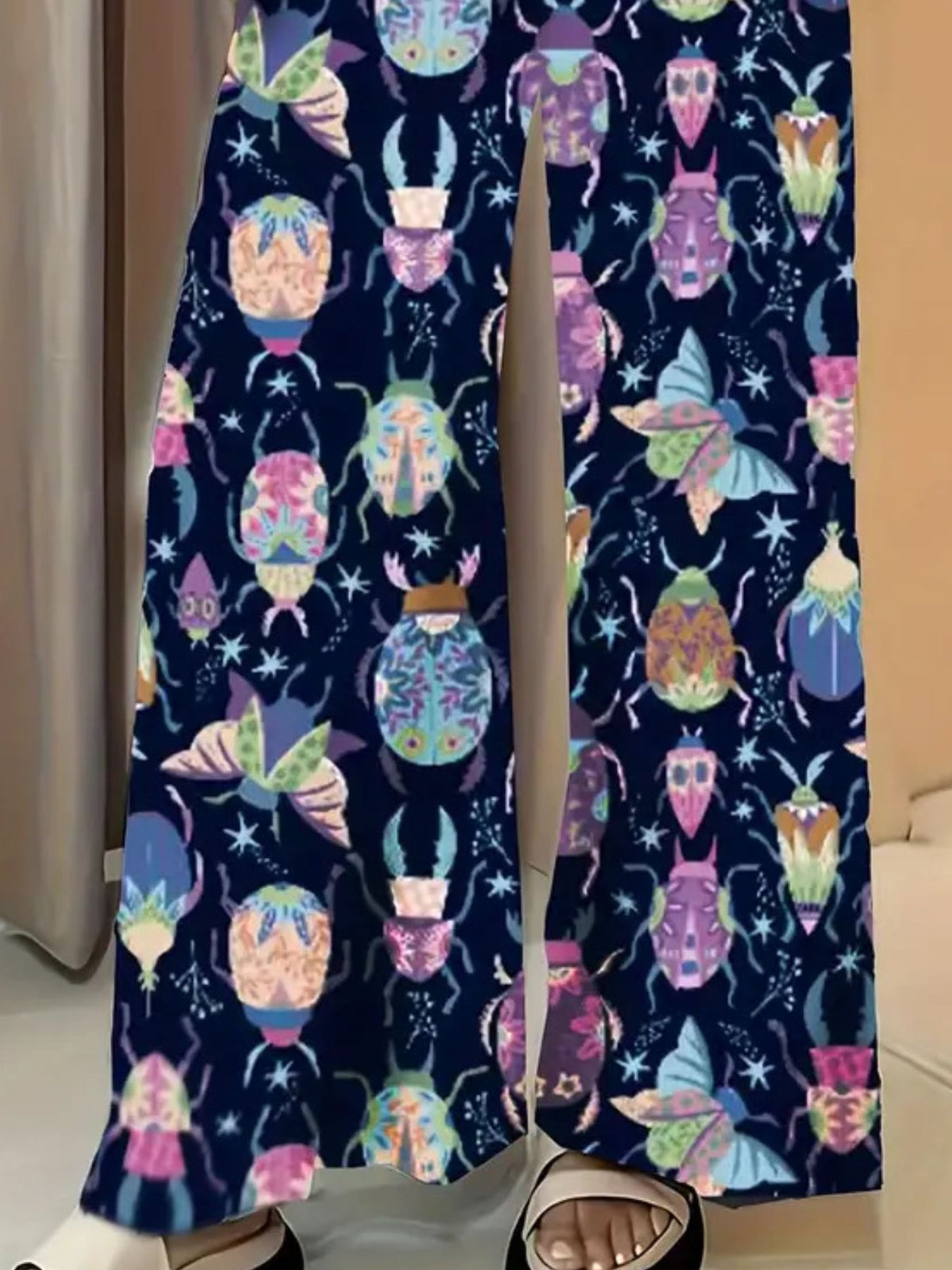 Printed Wide-Leg Pants