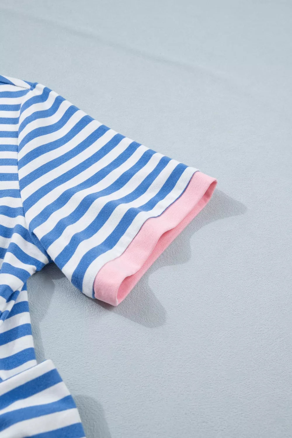 Nautical Stripe Tie Mini Dress in Light Blue