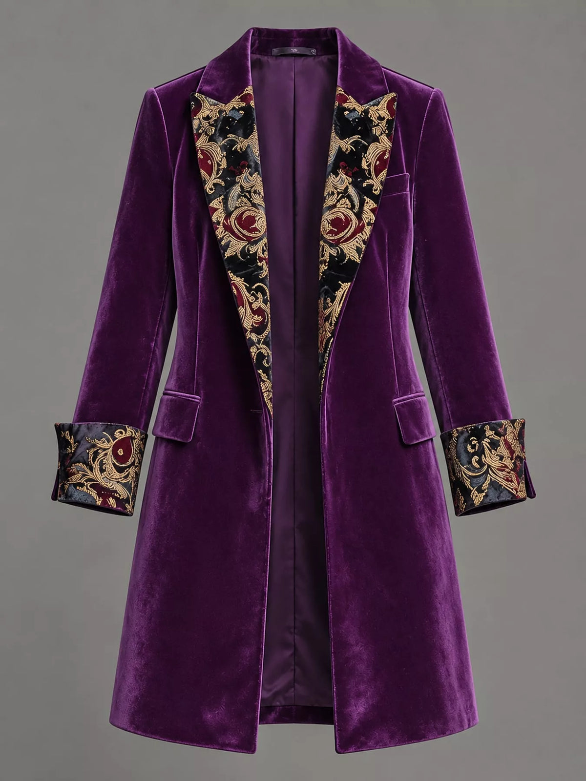 Floral Lapel Velvet Blazer