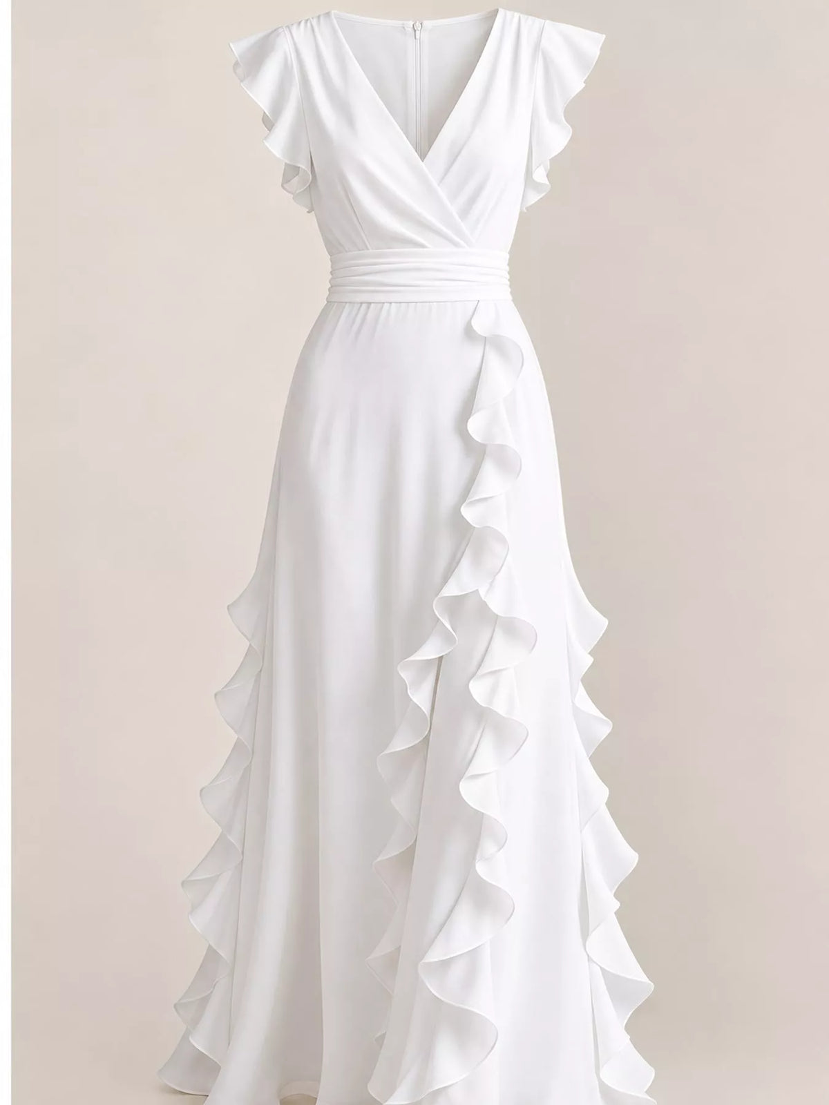 Ruffled Surplice Maxi Dress