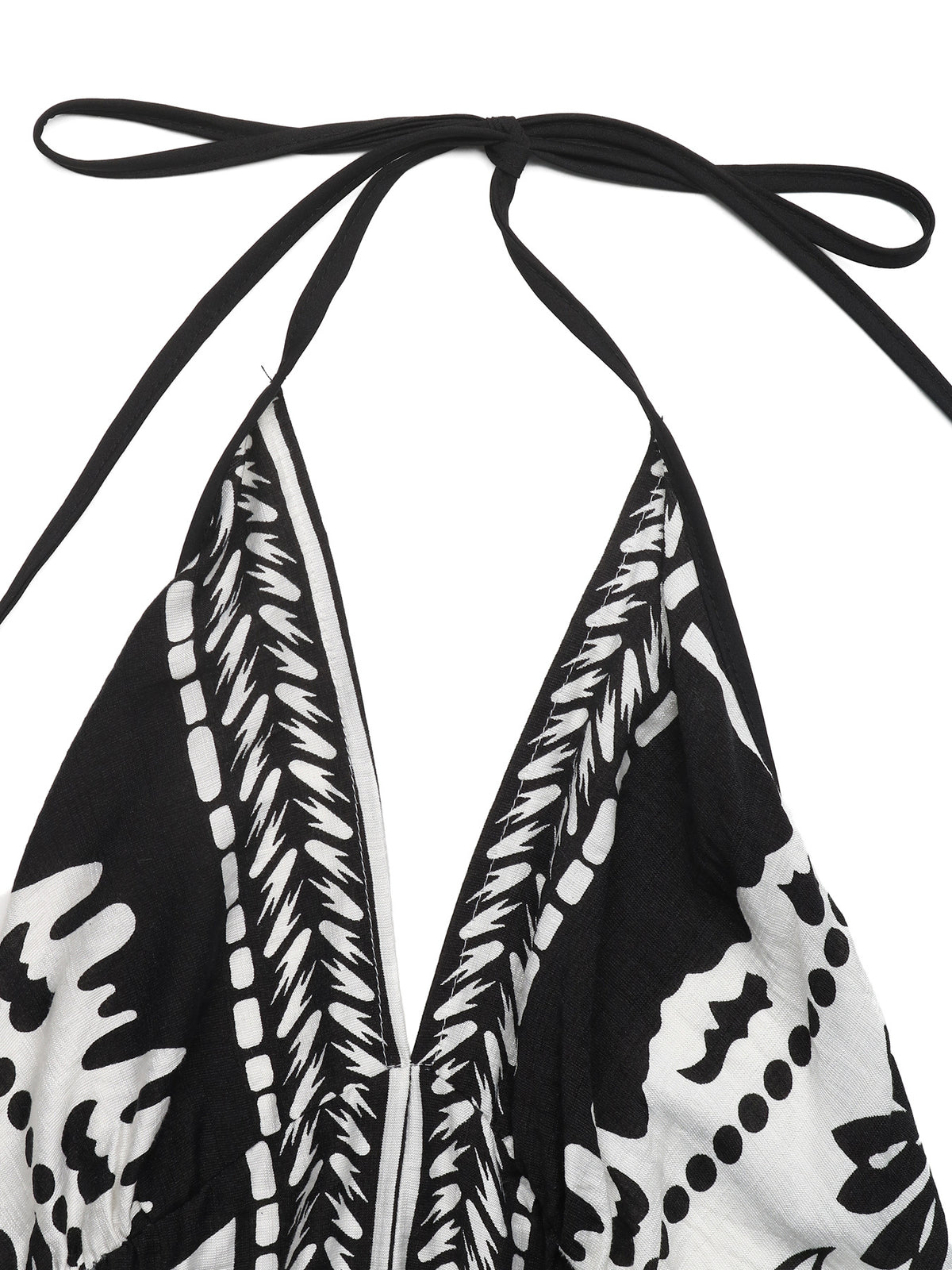 Printed Halter Neck Maxi Dress in White