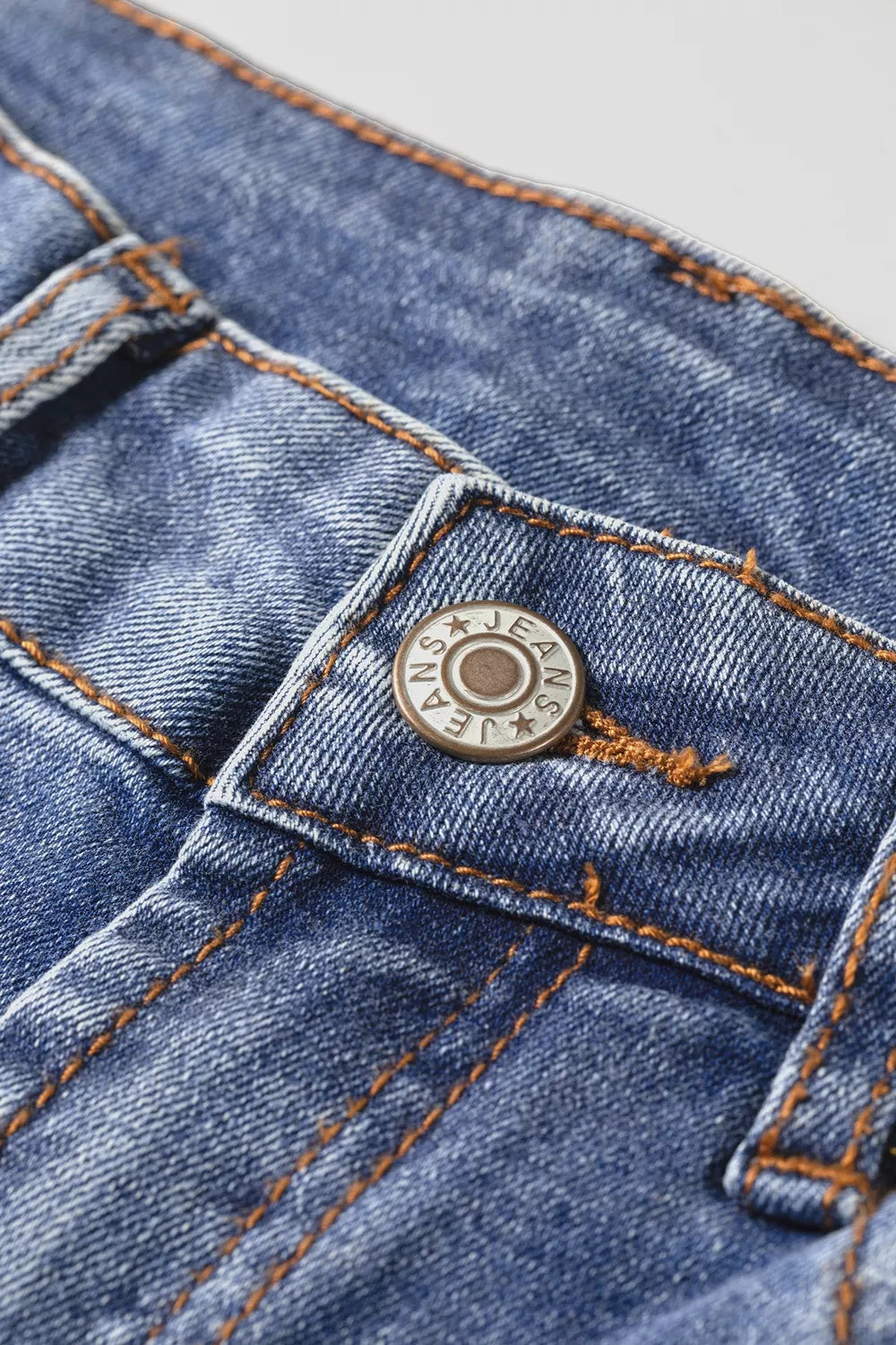 Embroidered Flare Leg Jeans in Medium Wash