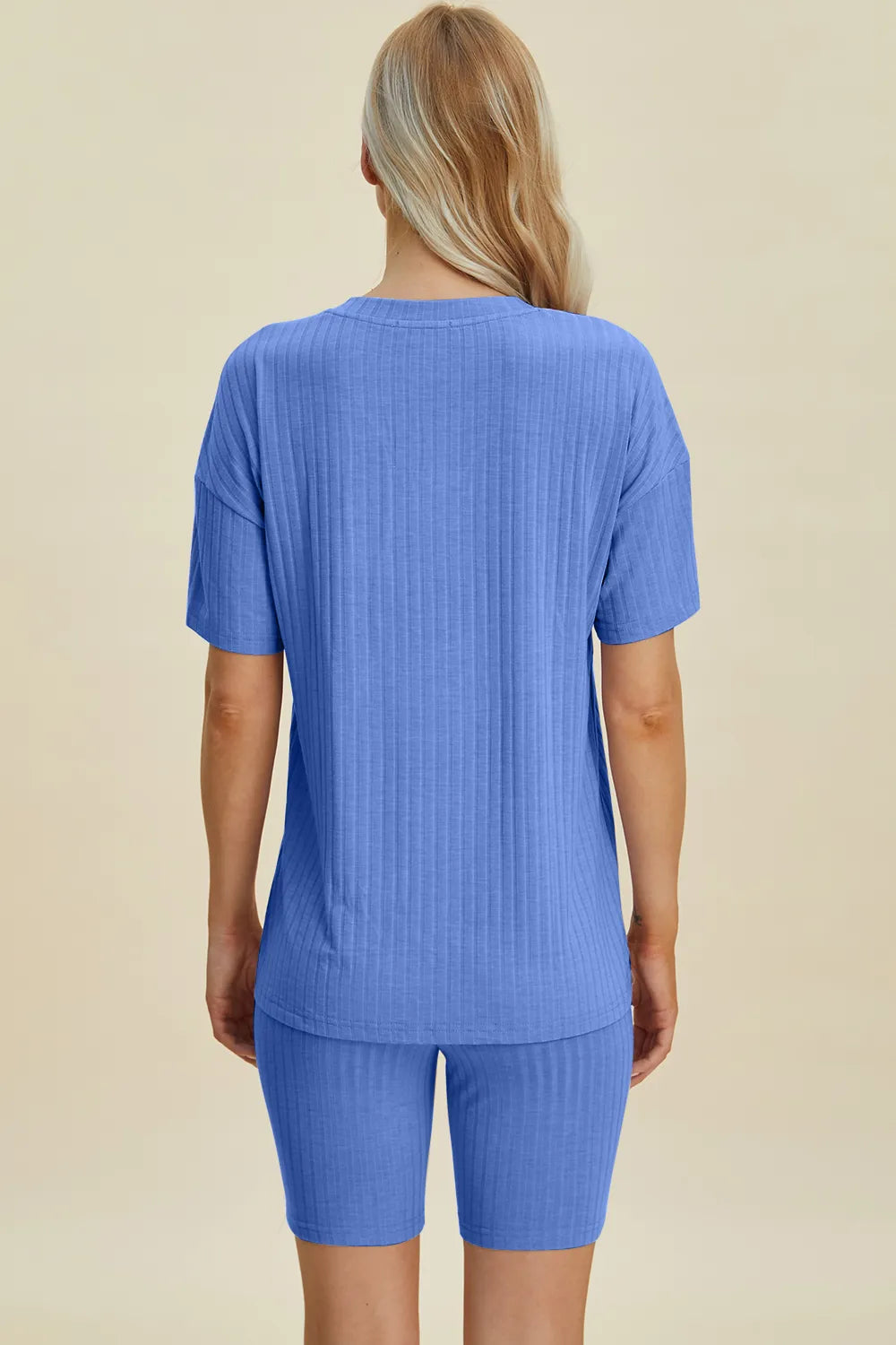 Basic Bae Ribbed V-Neck Top and Shorts Set