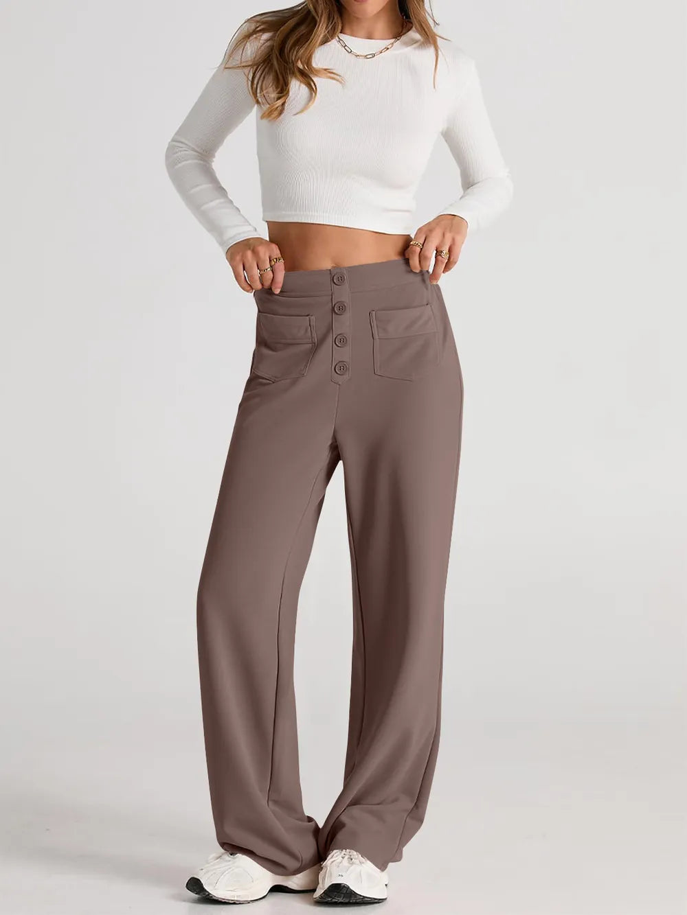 High-Rise Wide-Leg Pants by K&L