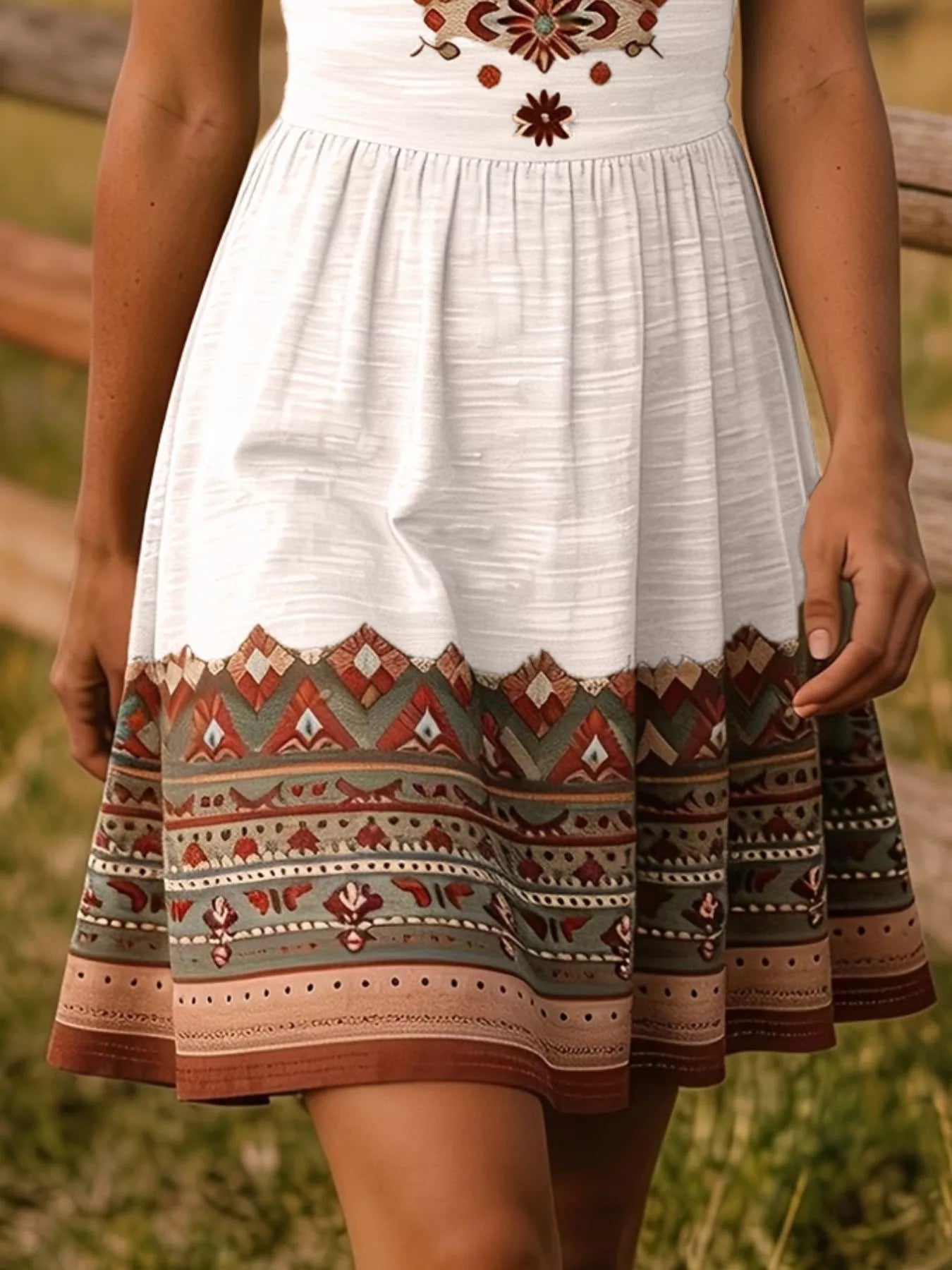 Tribal Print A-Line Summer Dress