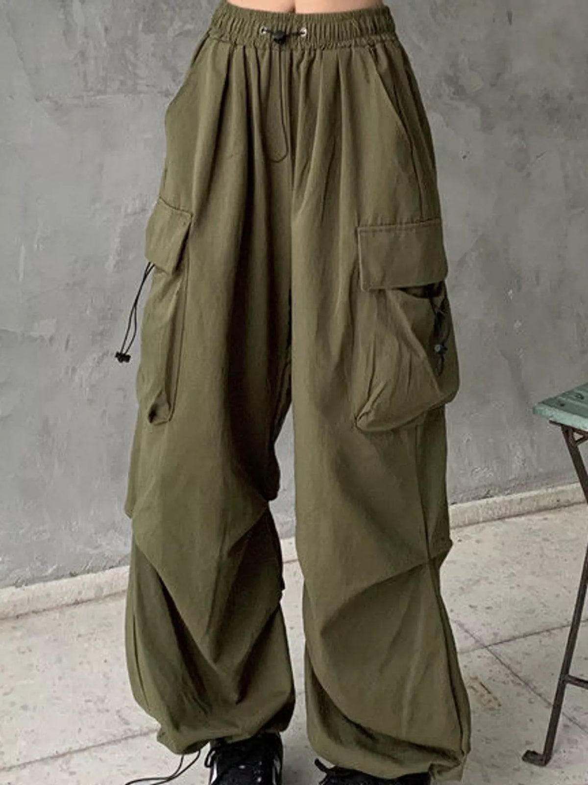 Oversized Drawstring Cargo Pants