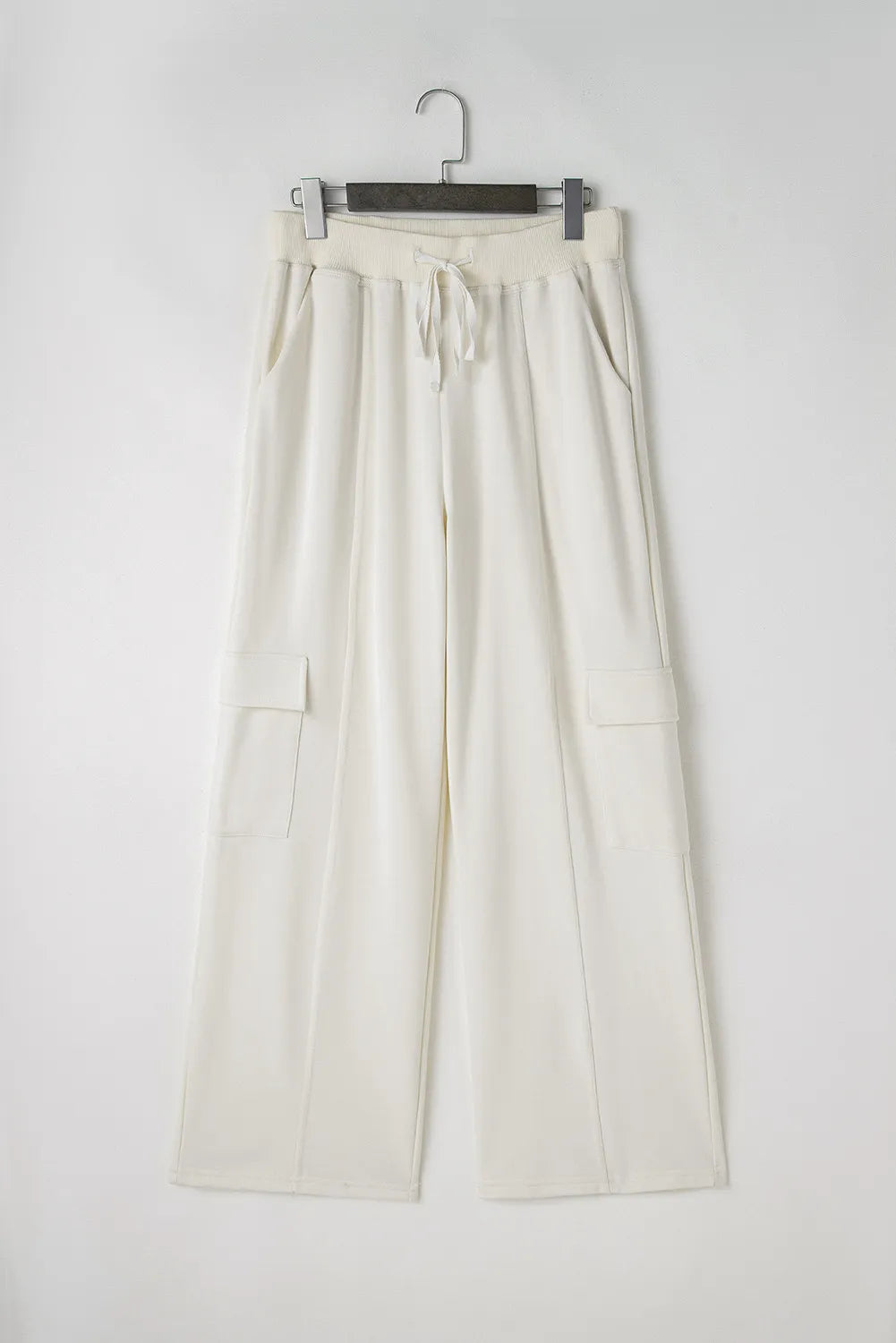Drawstring High Waist Pants in Ivory