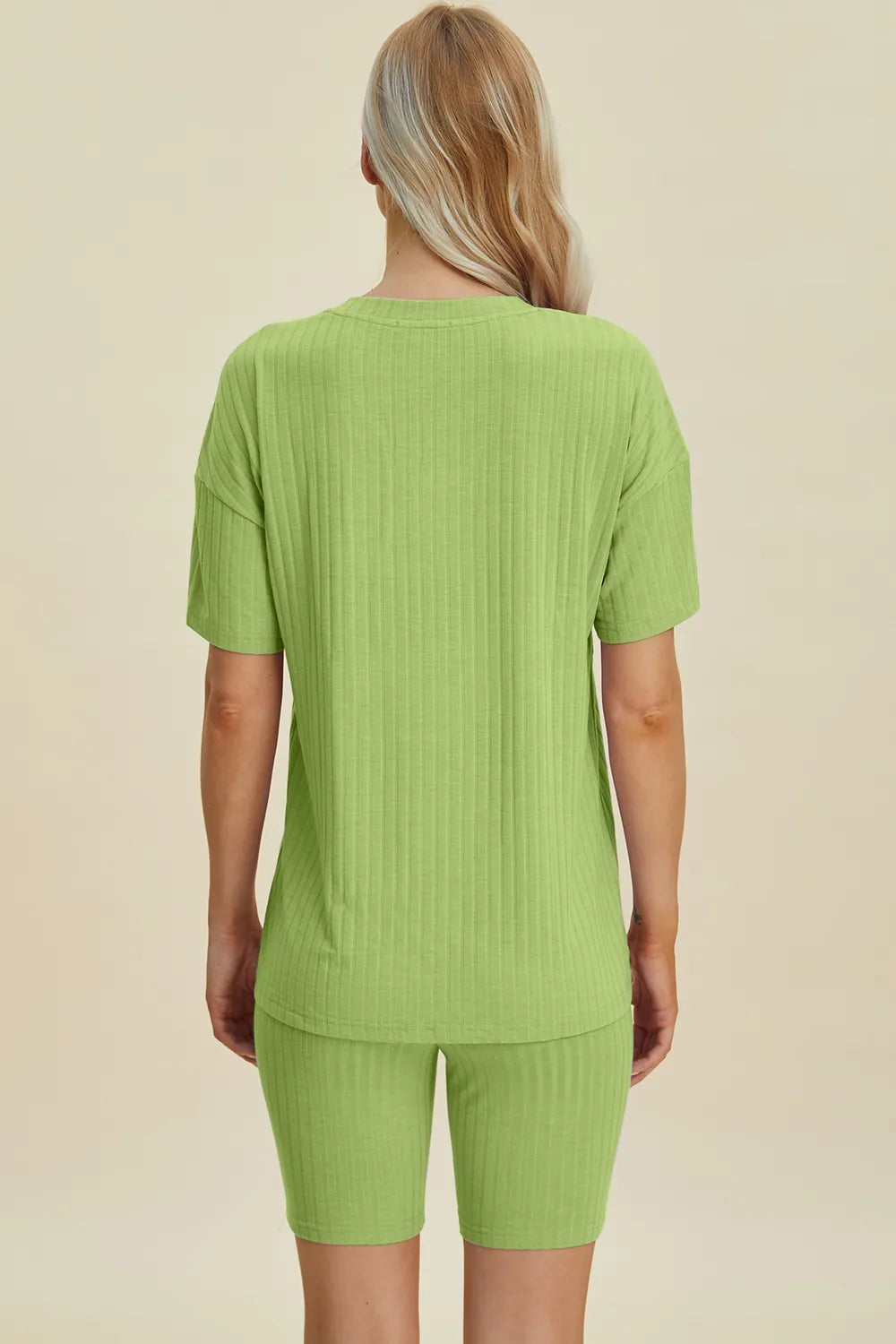 Basic Bae Ribbed V-Neck Top and Shorts Set