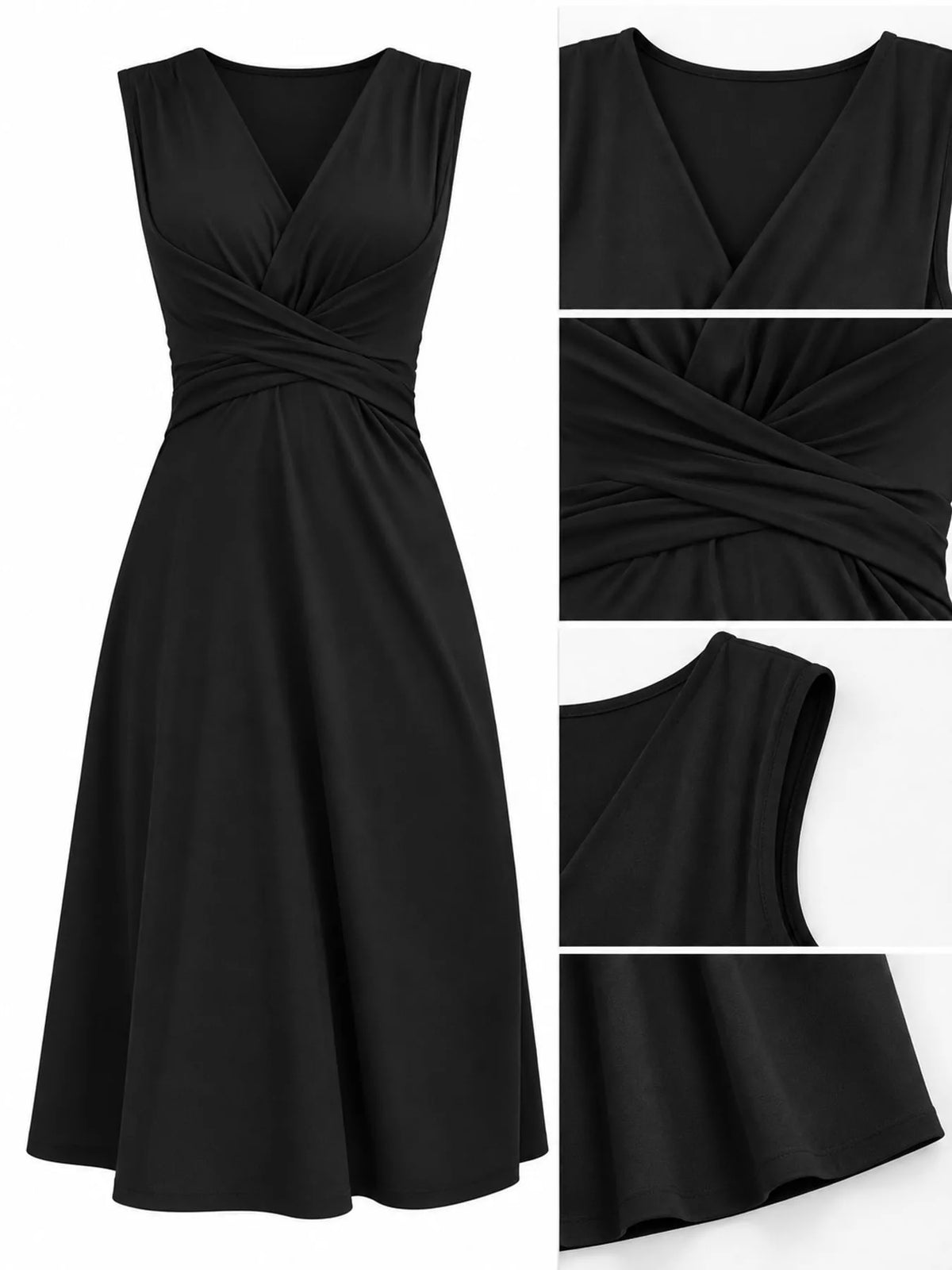 Crisscross Ruched Front Midi Dress