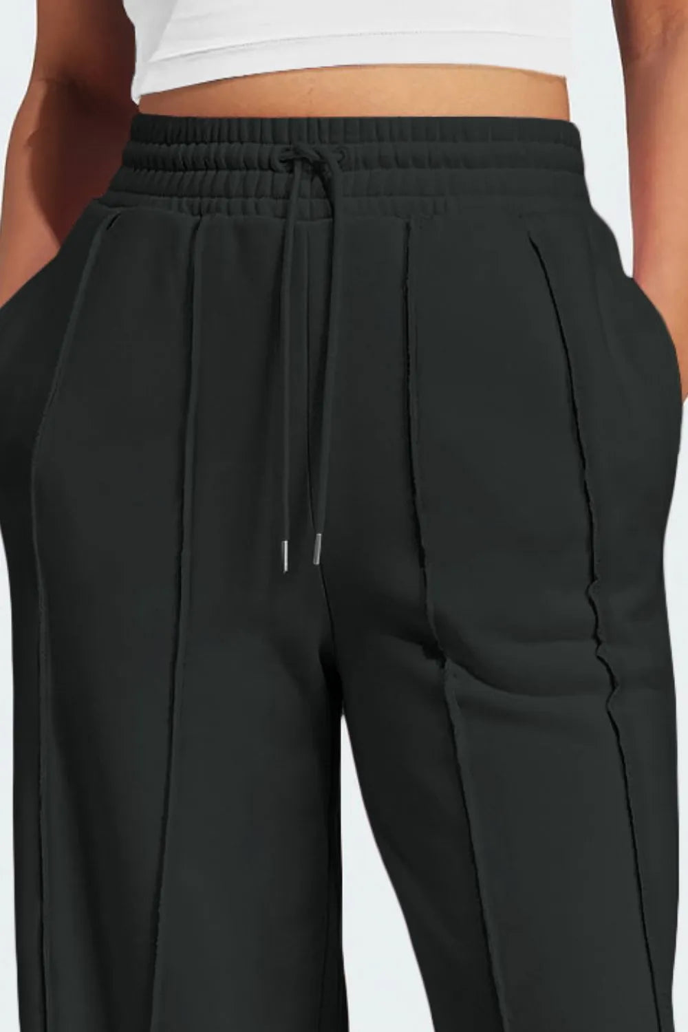 Drawstring Wide-Leg Active Pants