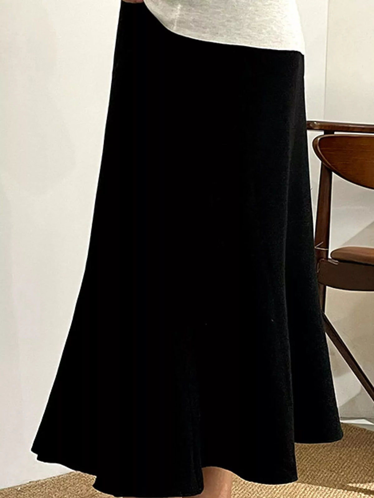 High-Waisted Ribbed Mermaid Skirt