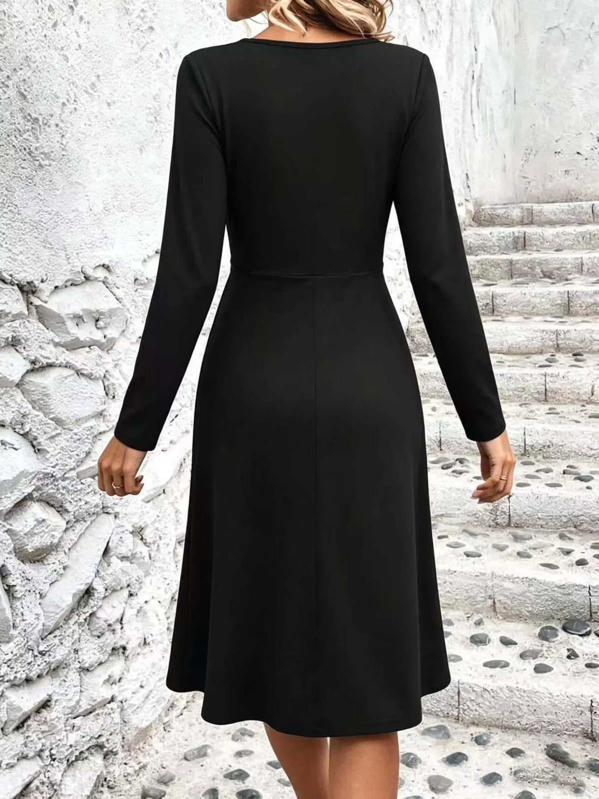 Crisscross Ruched Front Midi Dress