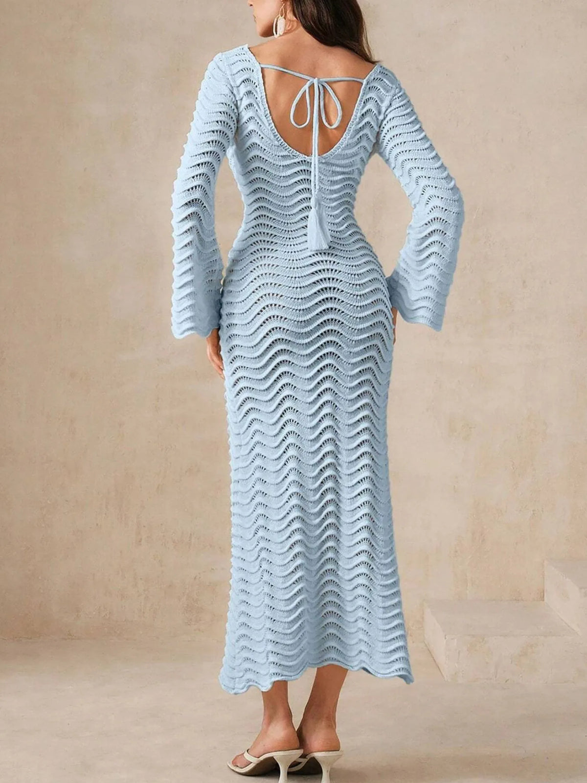 Openwork Crochet Maxi Dress with Cutouts