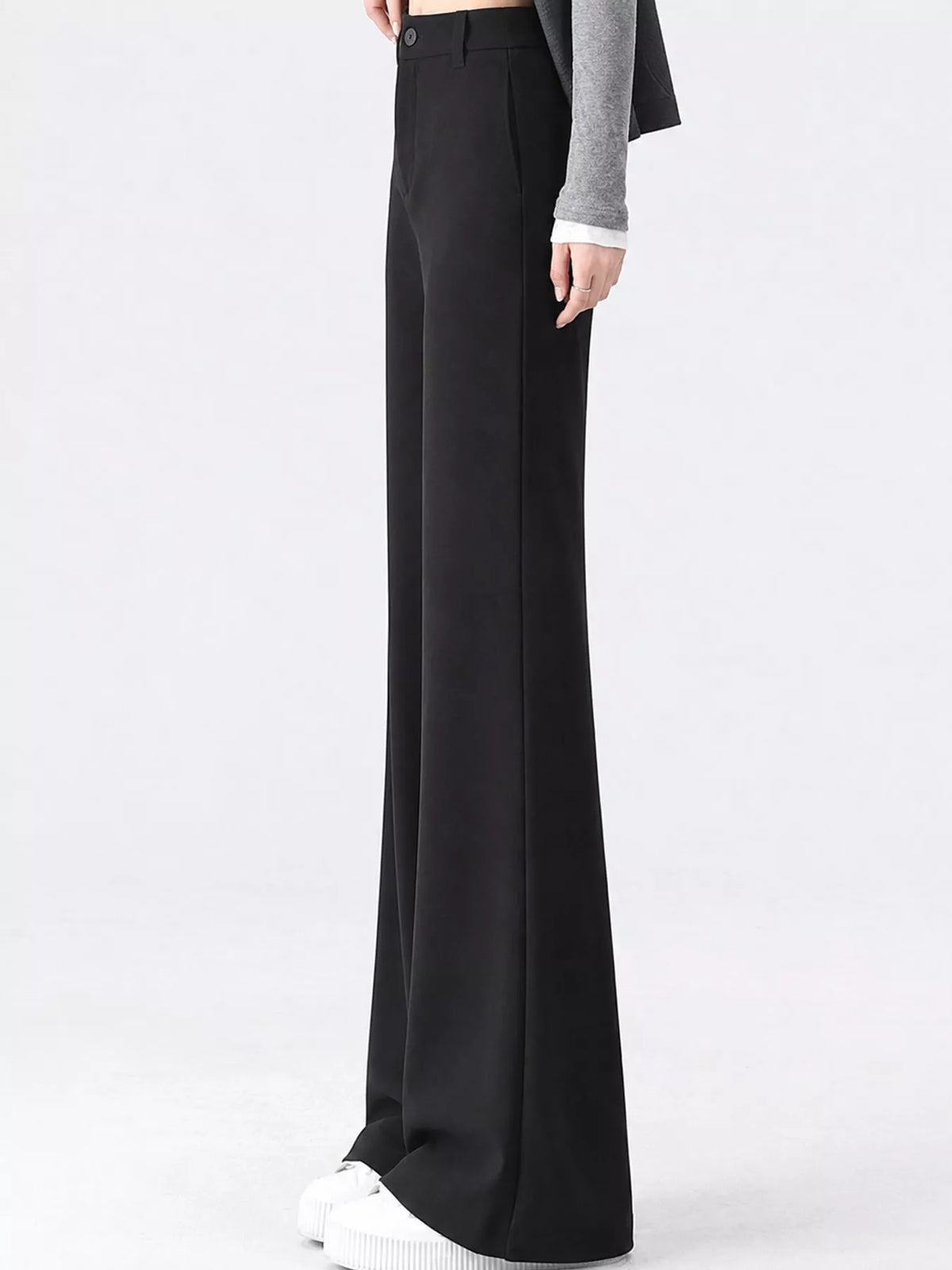 High-Waisted Straight-Leg Pants, Plus Size