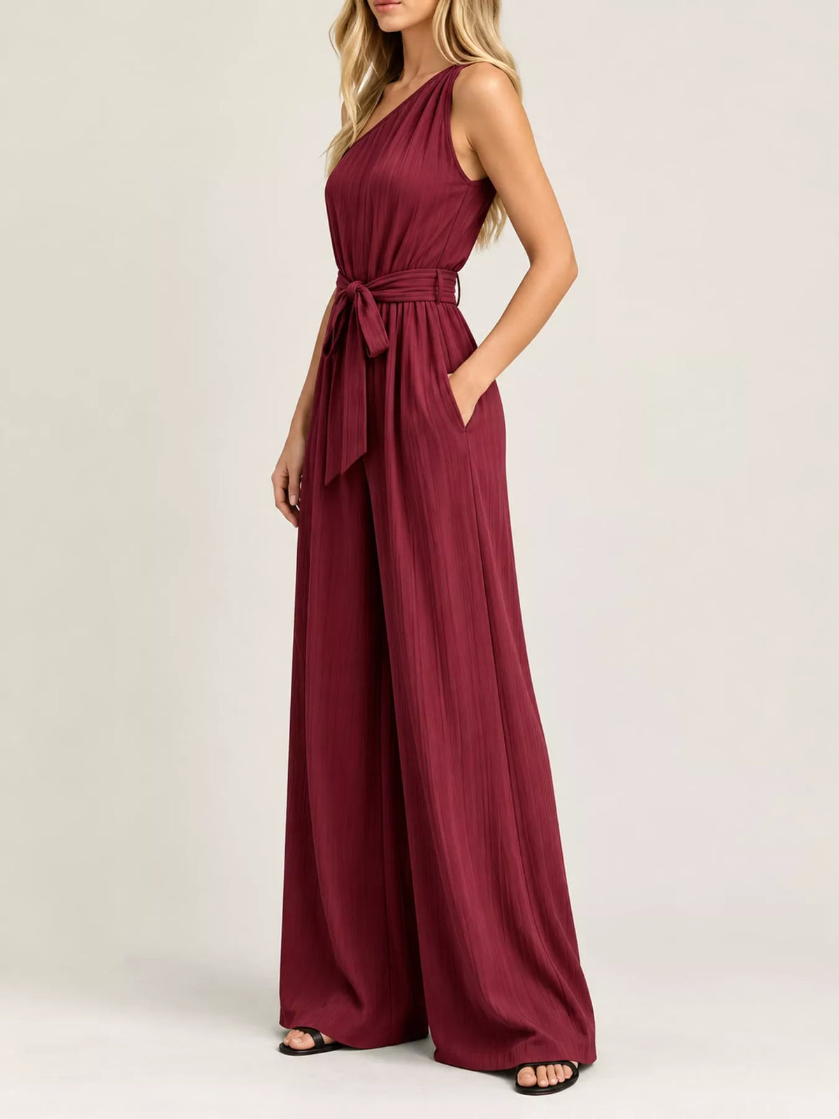 One-Shoulder Wide-Leg Jumpsuit