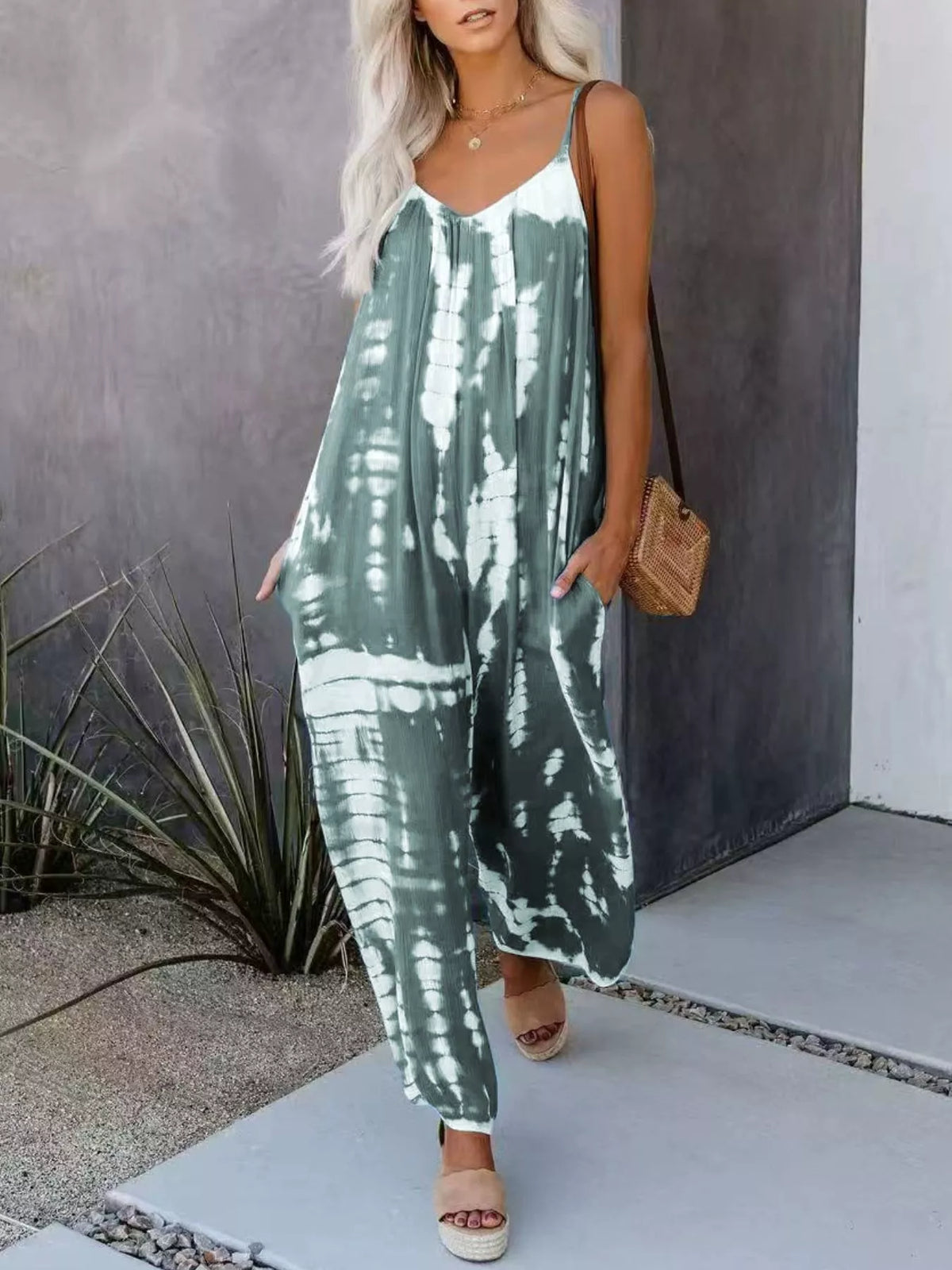 Tie-Dye Wide Leg Jumpsuit
