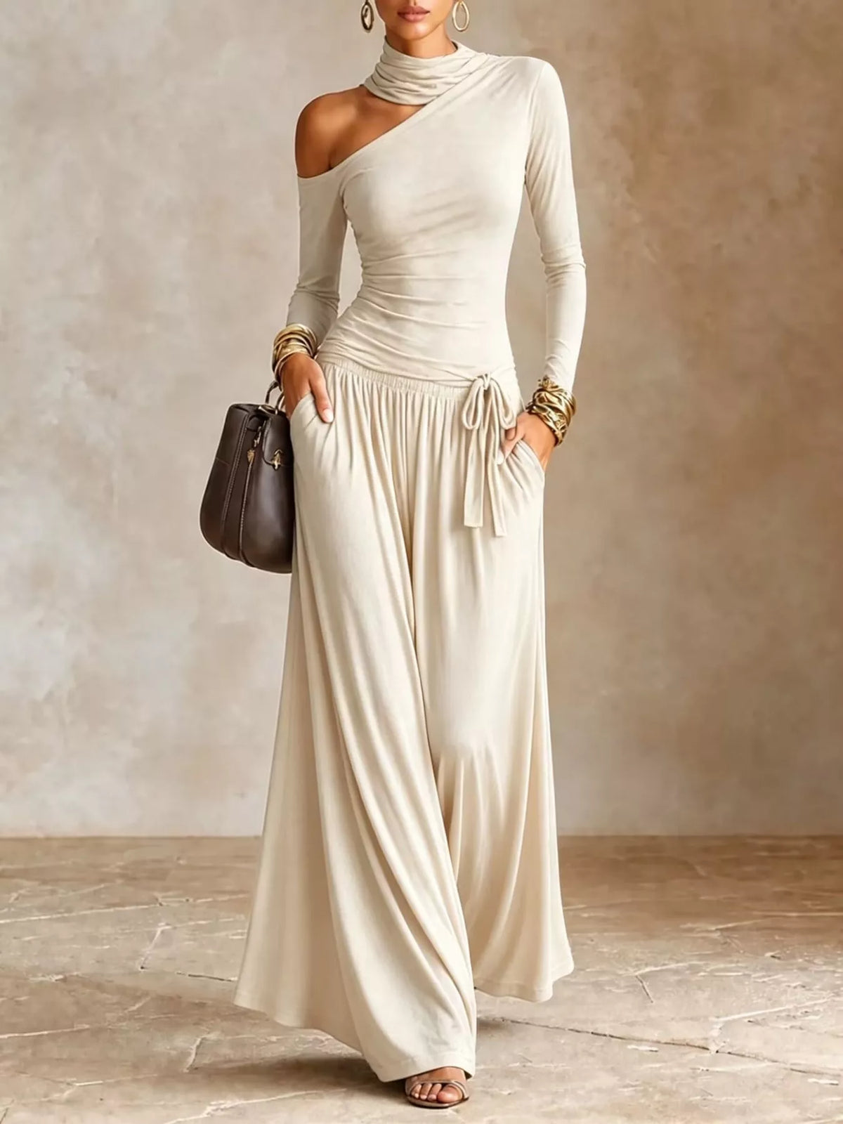 Asymmetric Cutout Maxi Dress