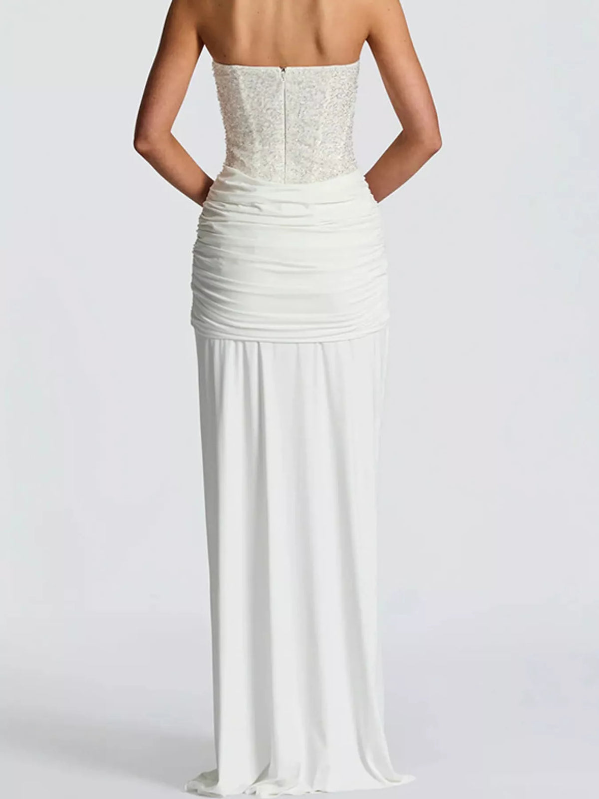Strapless Sequin Corset Maxi Dress