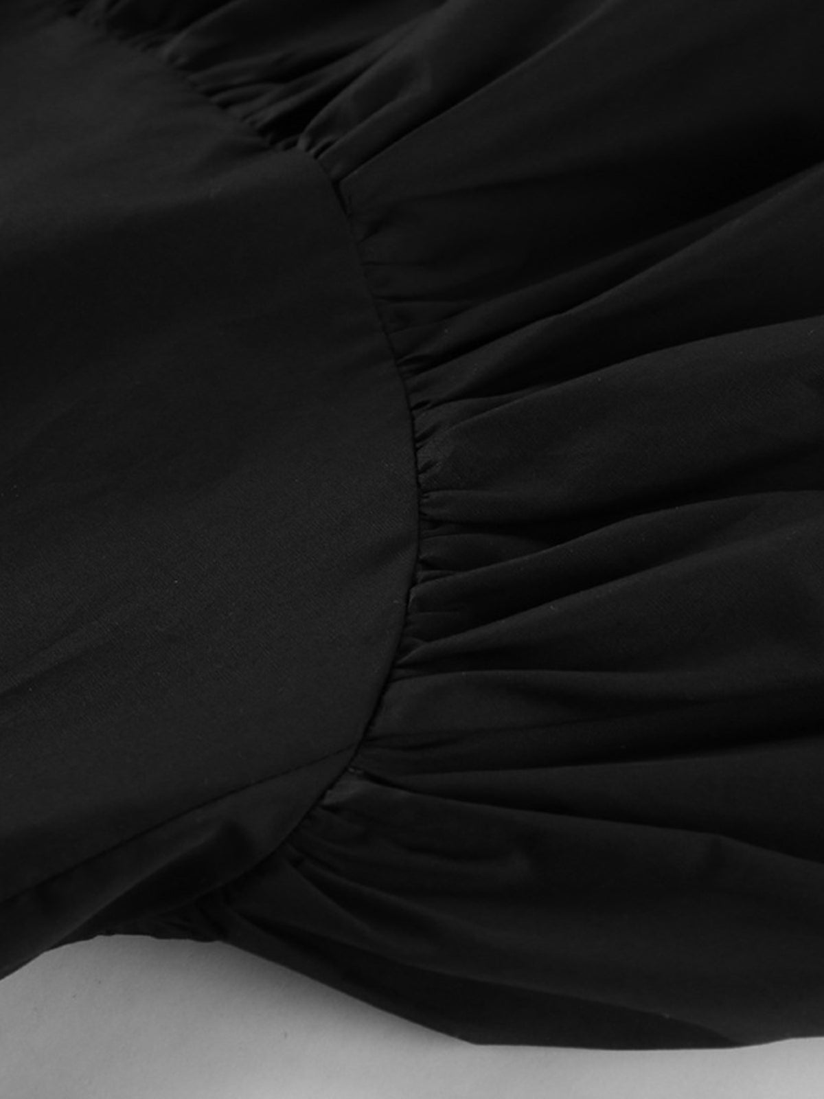 Asymmetrical Ruffle Hem Midi Skirt in Black