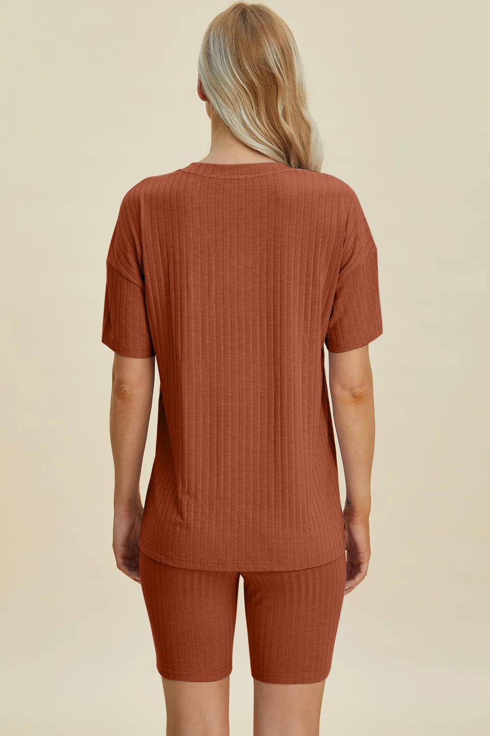 Basic Bae Ribbed V-Neck Top and Shorts Set