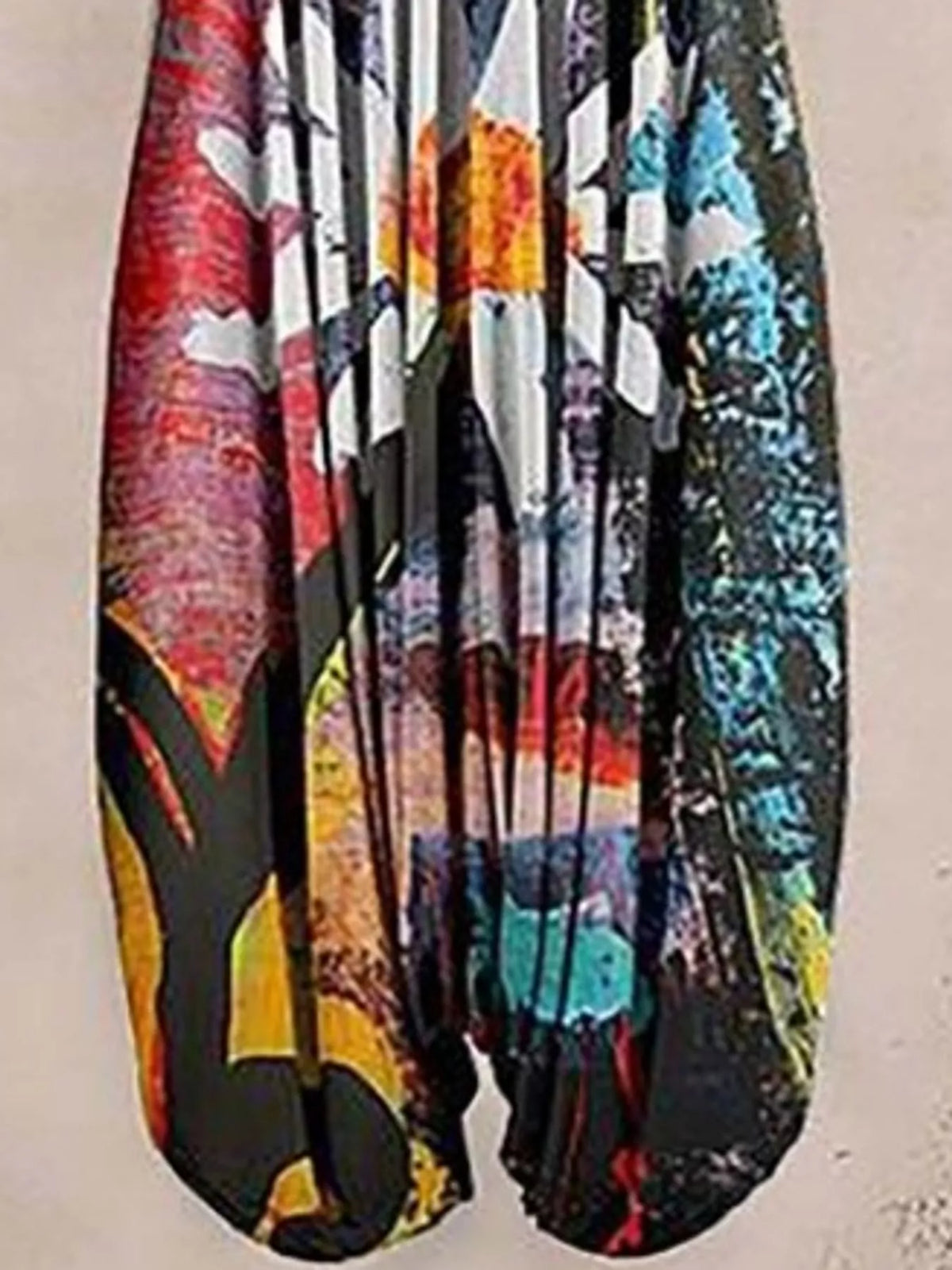 Plus Size Printed V-Neck Sleeveless Romper
