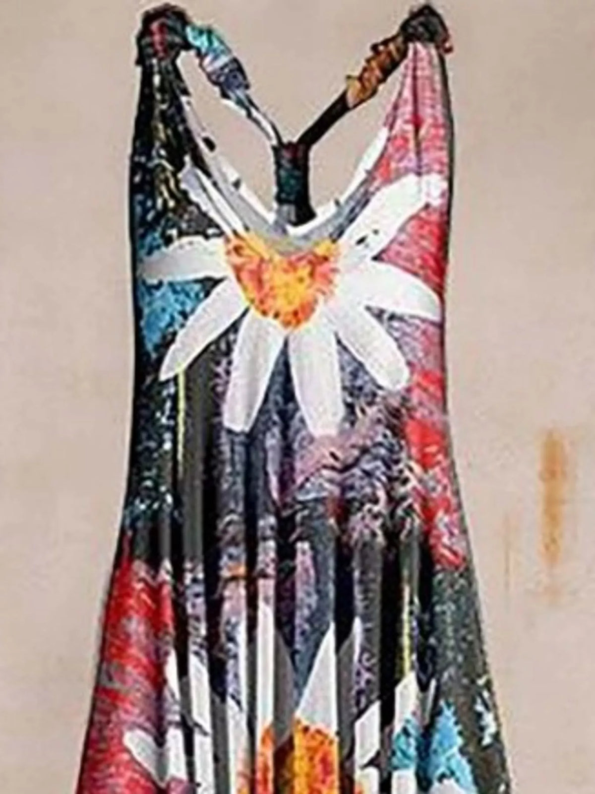 Plus Size Printed V-Neck Sleeveless Romper