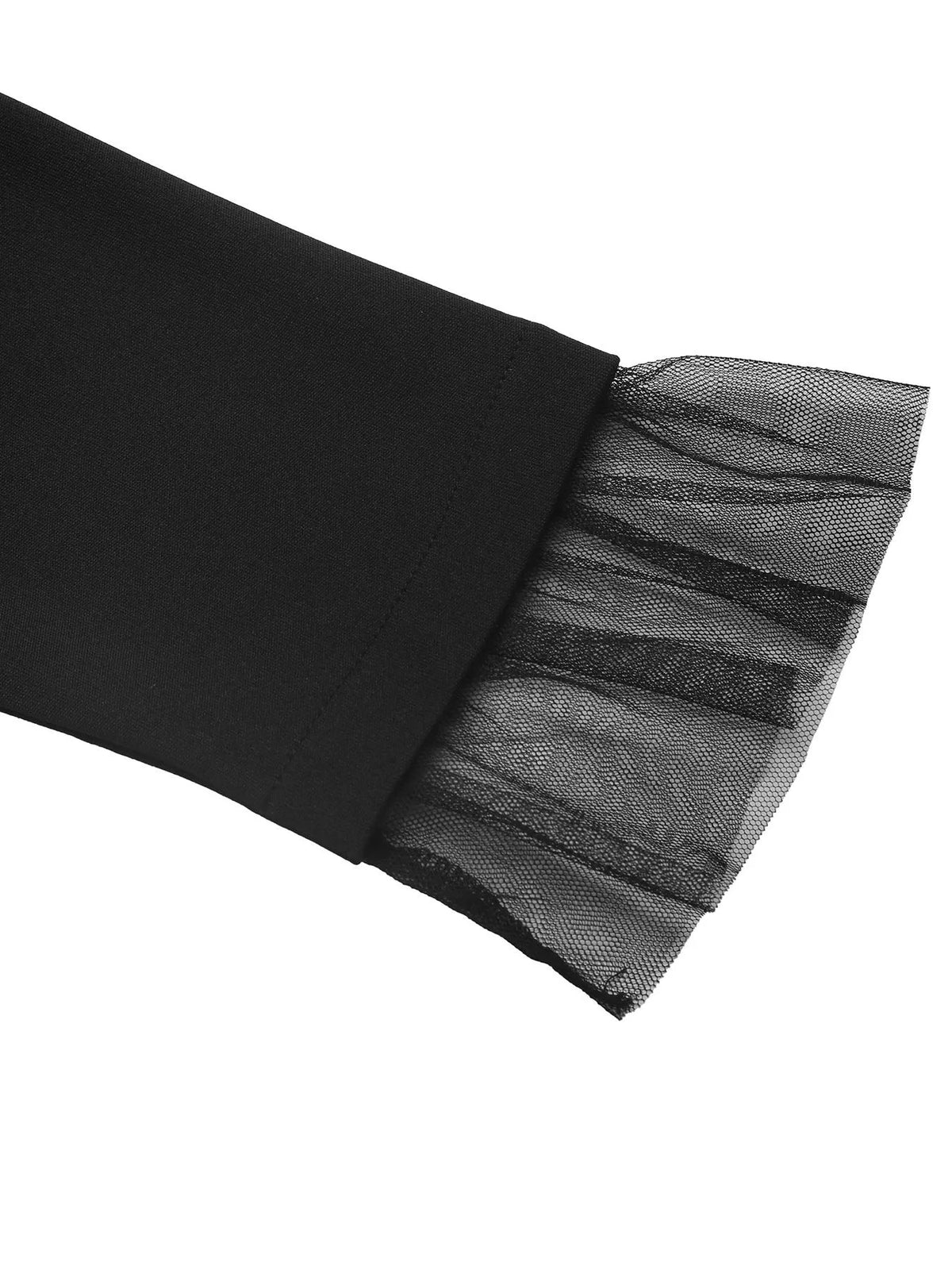 Square Neck Puff Sleeve Dress in Black