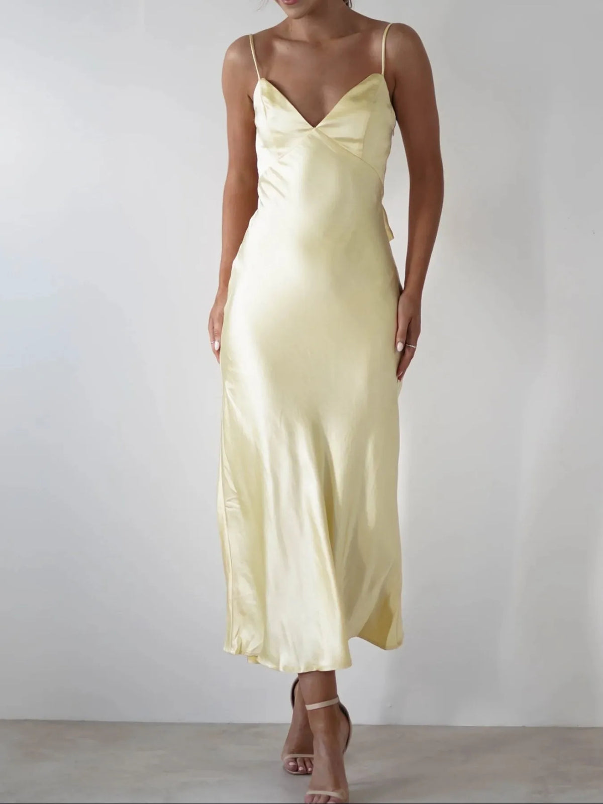 Backless Satin Cami Dress