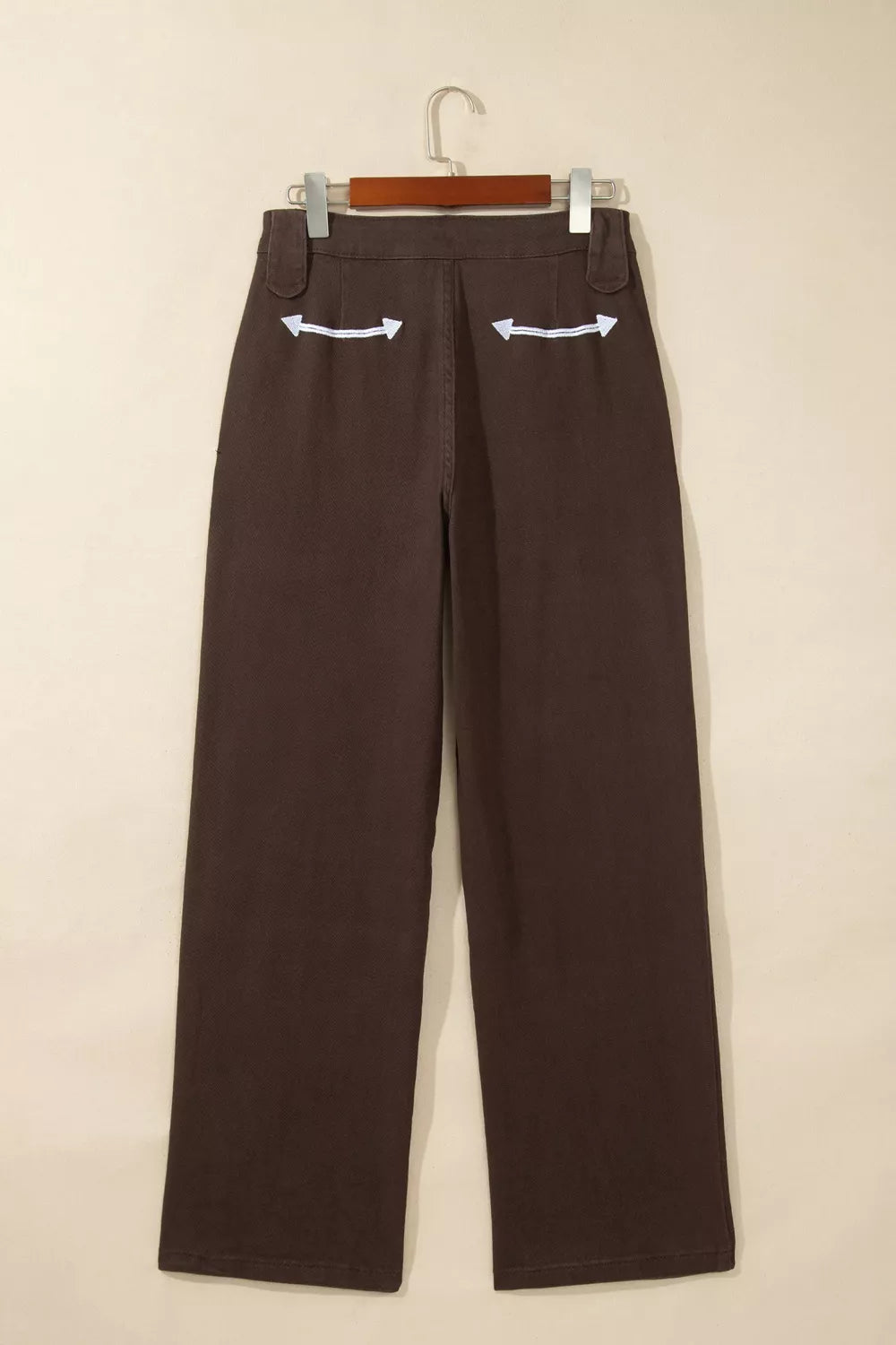 Western Colorblock Straight Leg Jeans in Dark Brown
