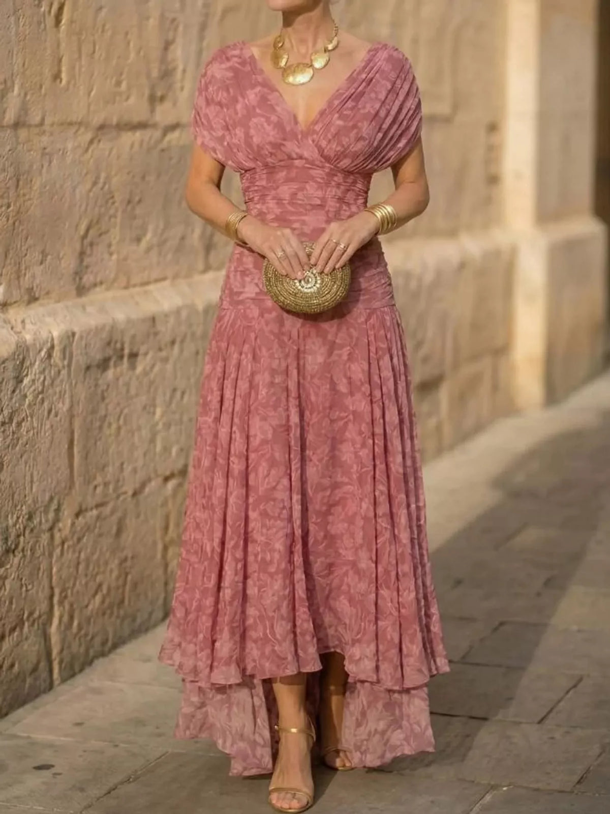 Off-Shoulder Mesh Ruched Maxi Dress, Plus Size