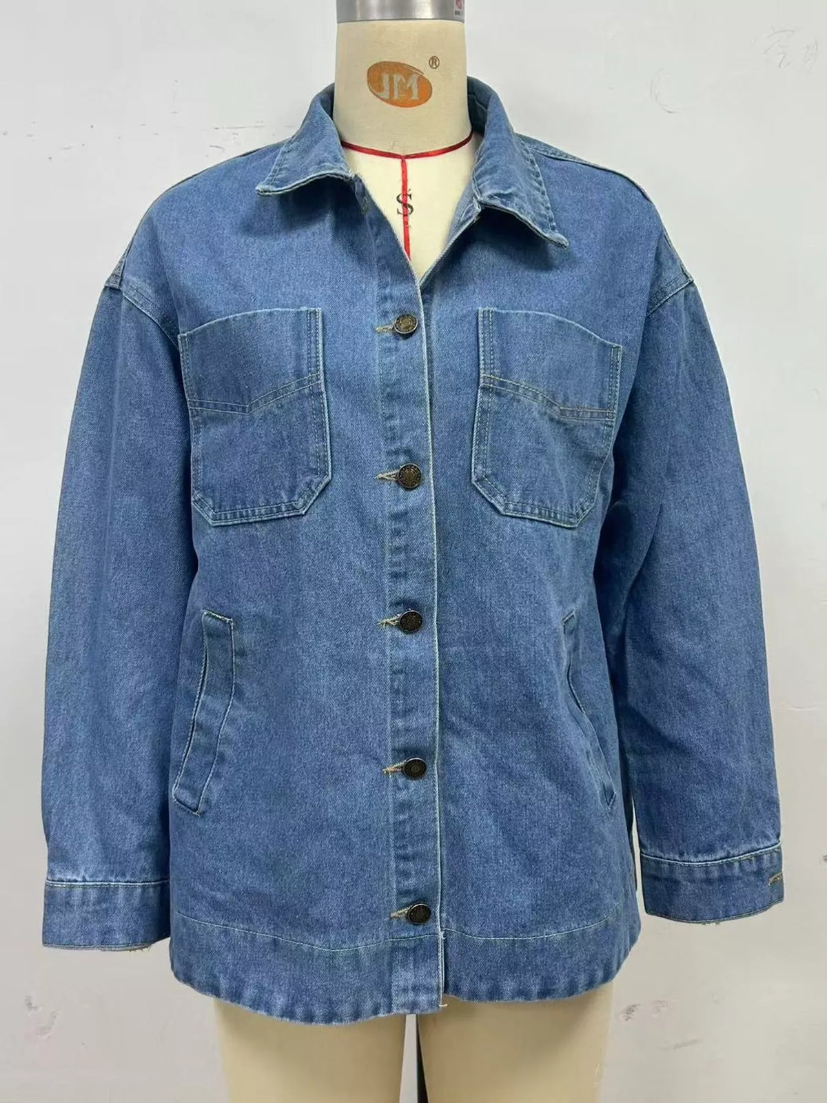 Button-Up Long Sleeve Denim Jacket