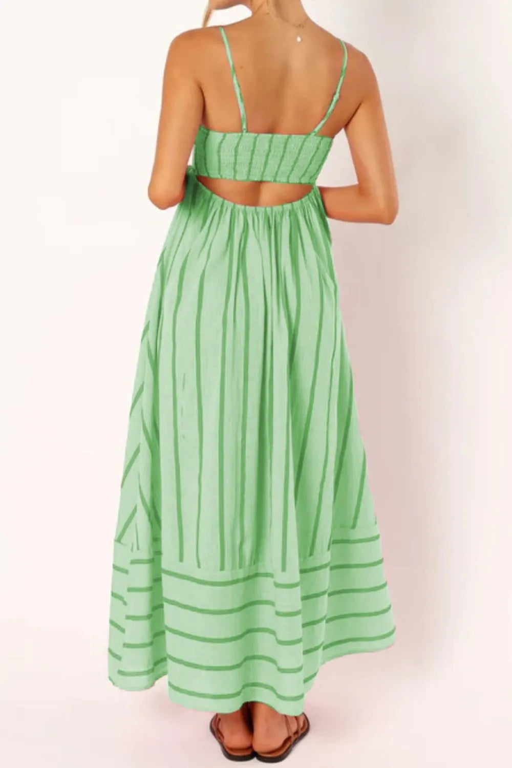 Striped Square-Neck Cami Dress