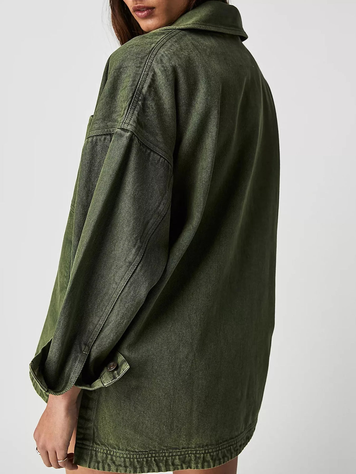 Button-Up Long Sleeve Denim Jacket