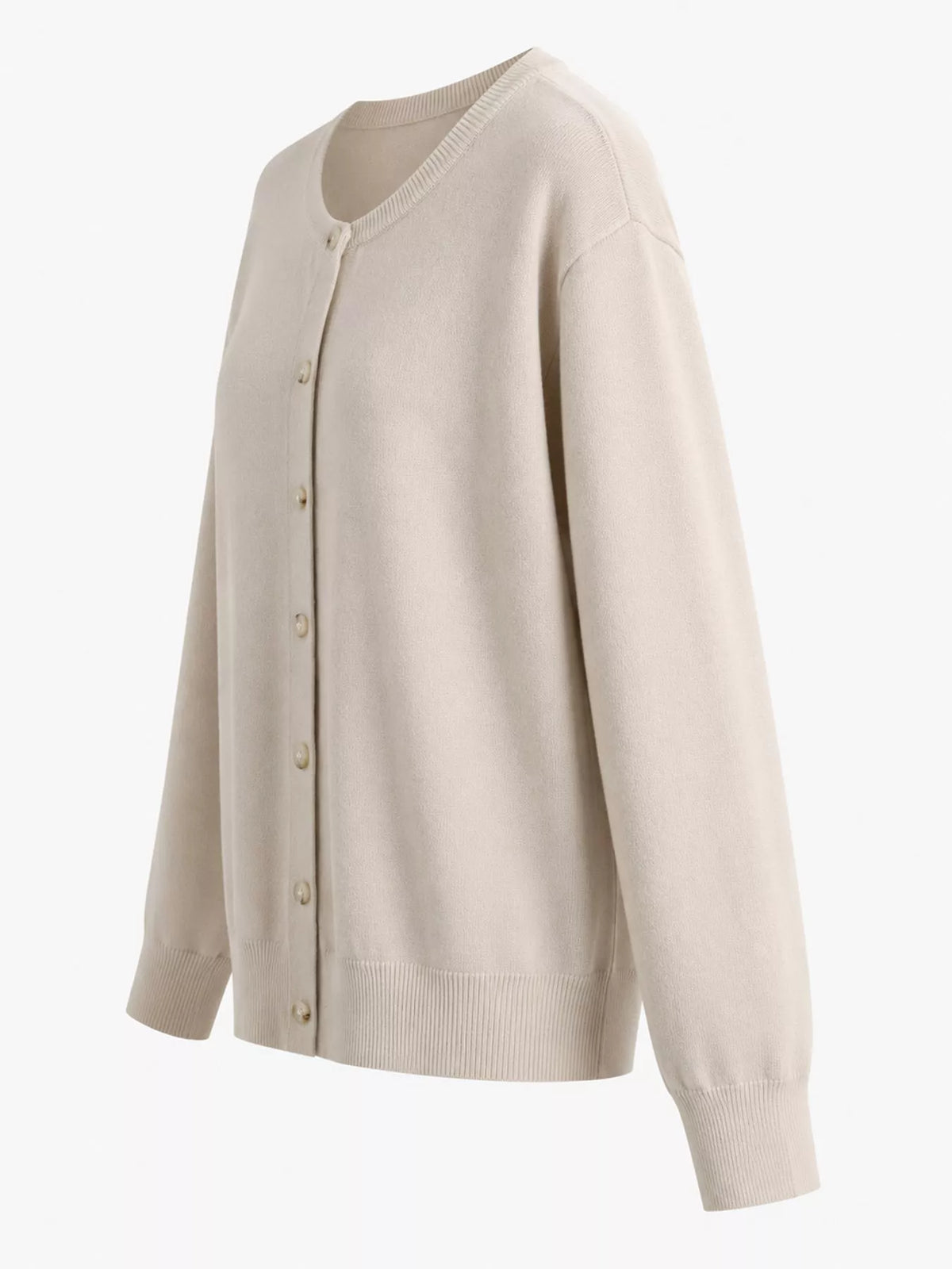 Button-Down Ribbed Knit Cardigan