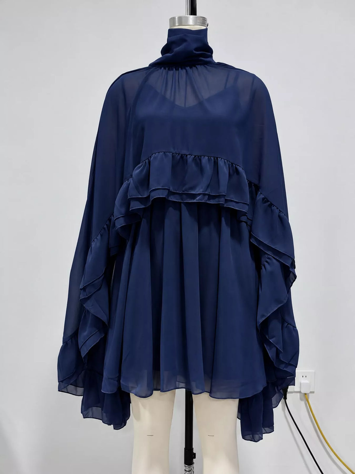 Ruffled Cape and Cami Dress Set