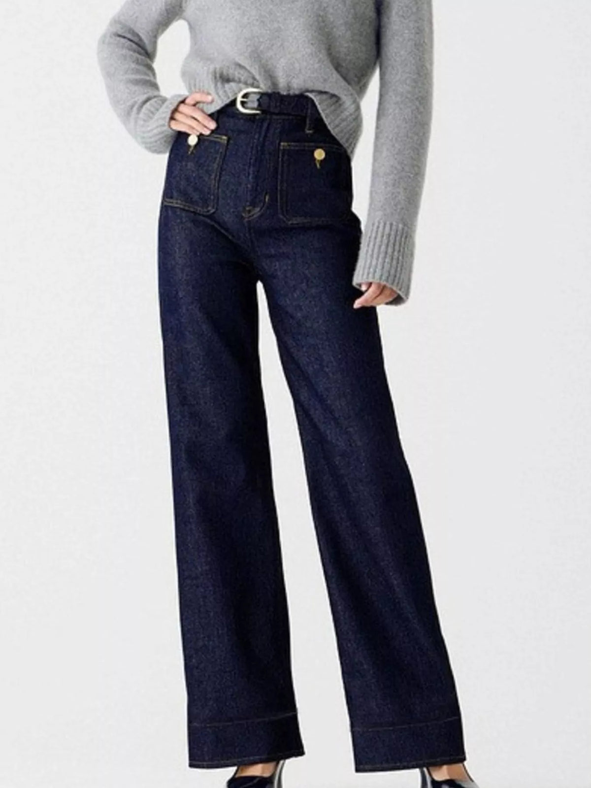 High-Waisted Jeans with Pockets by Dreamy Drapes
