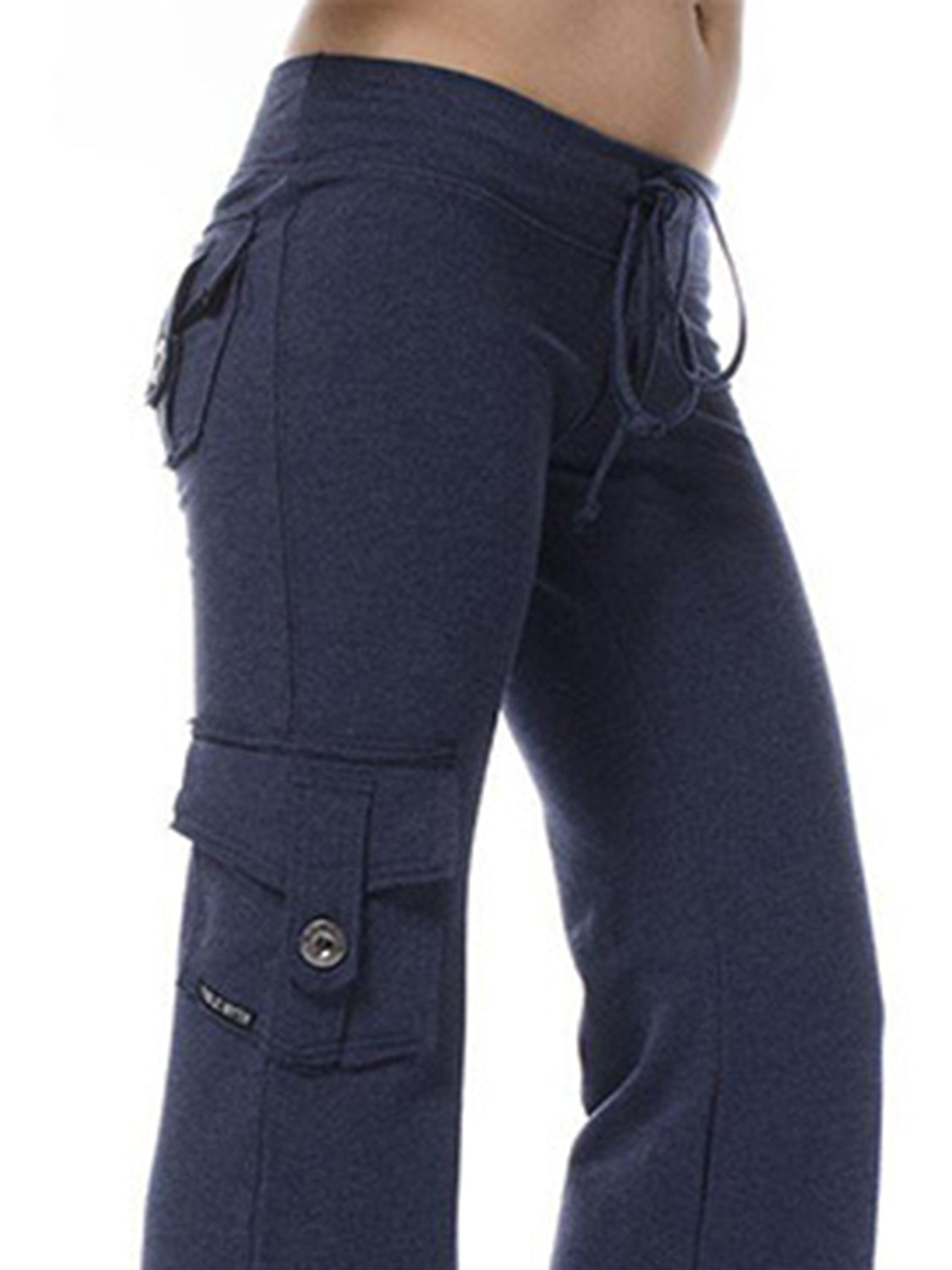 Mid-Waist Drawstring Pants with Pockets