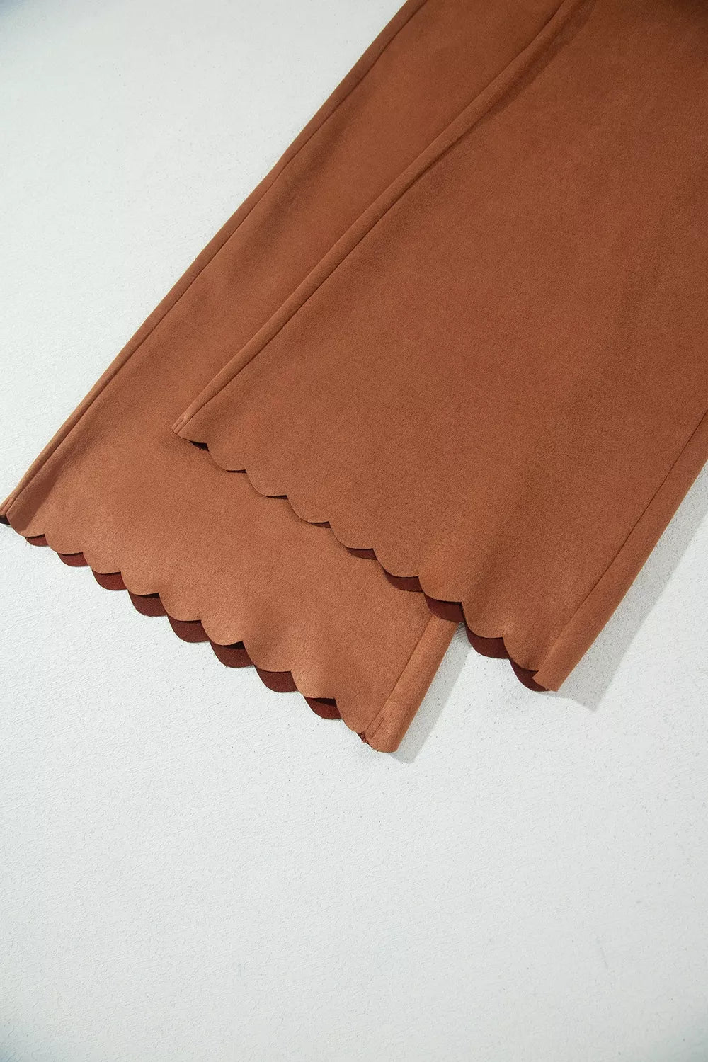 Scalloped Pocket Pants in Caramel