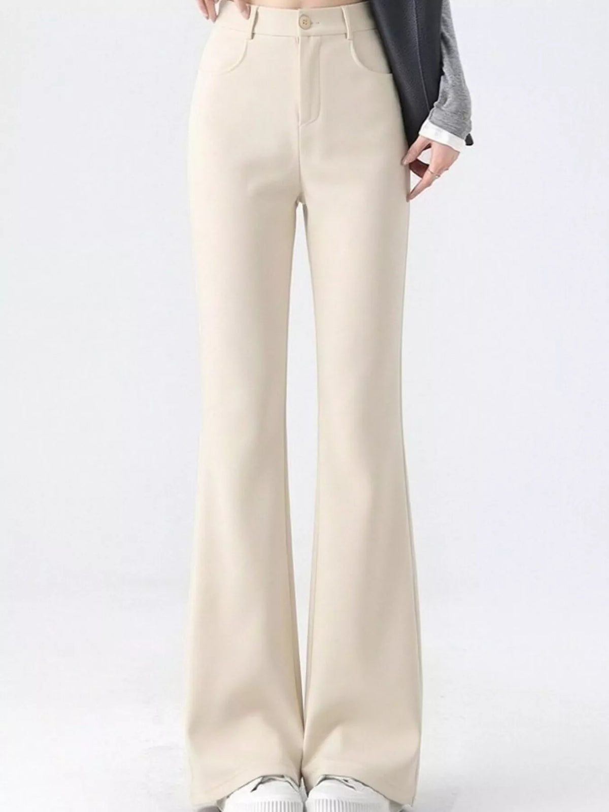 High-Waisted Straight-Leg Pants, Plus Size