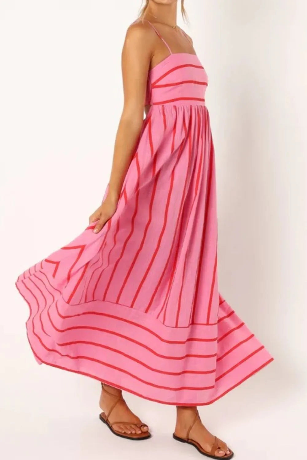 Striped Square-Neck Cami Dress