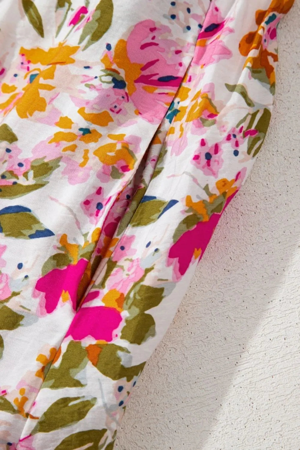 Floral V Neck Dress with Pockets