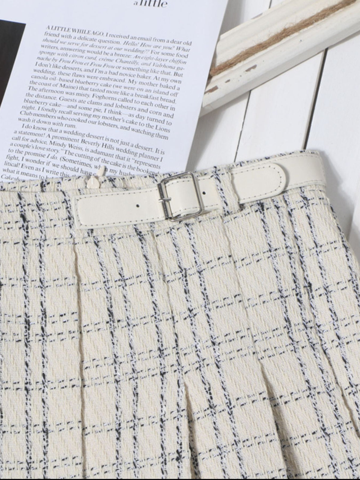 Pleated Plaid Mini Skirt