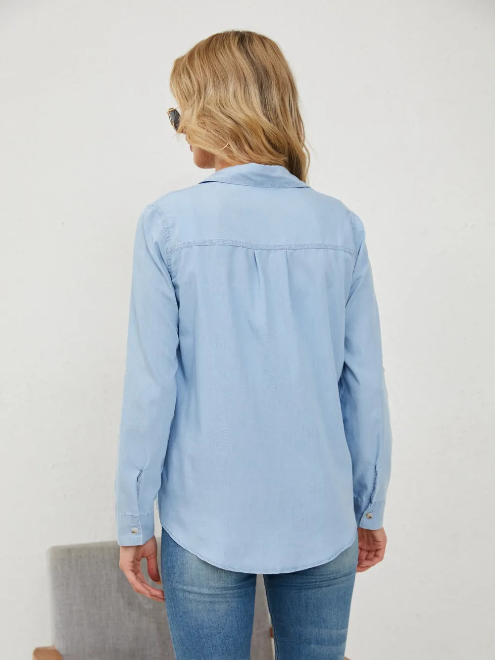 Pocketed Button Up Denim Shirt by Y.Y@Denim
