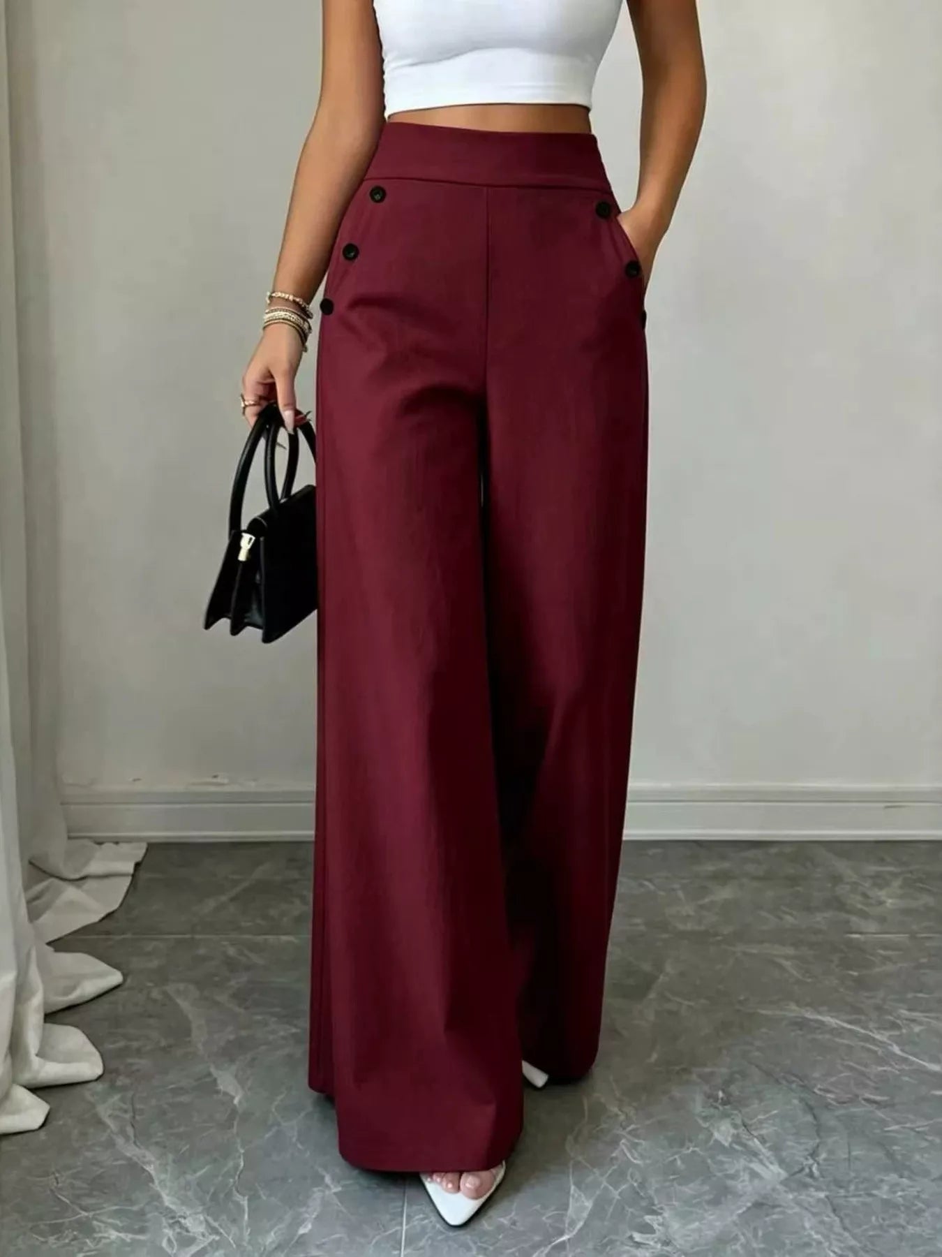 High-Waisted Wide-Leg Pants