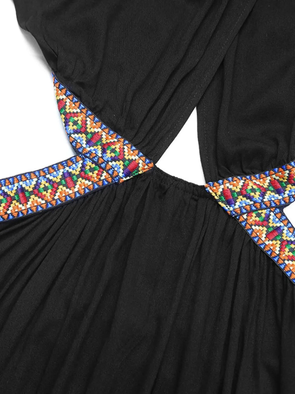 Cutout Grecian Neck Dress in Black