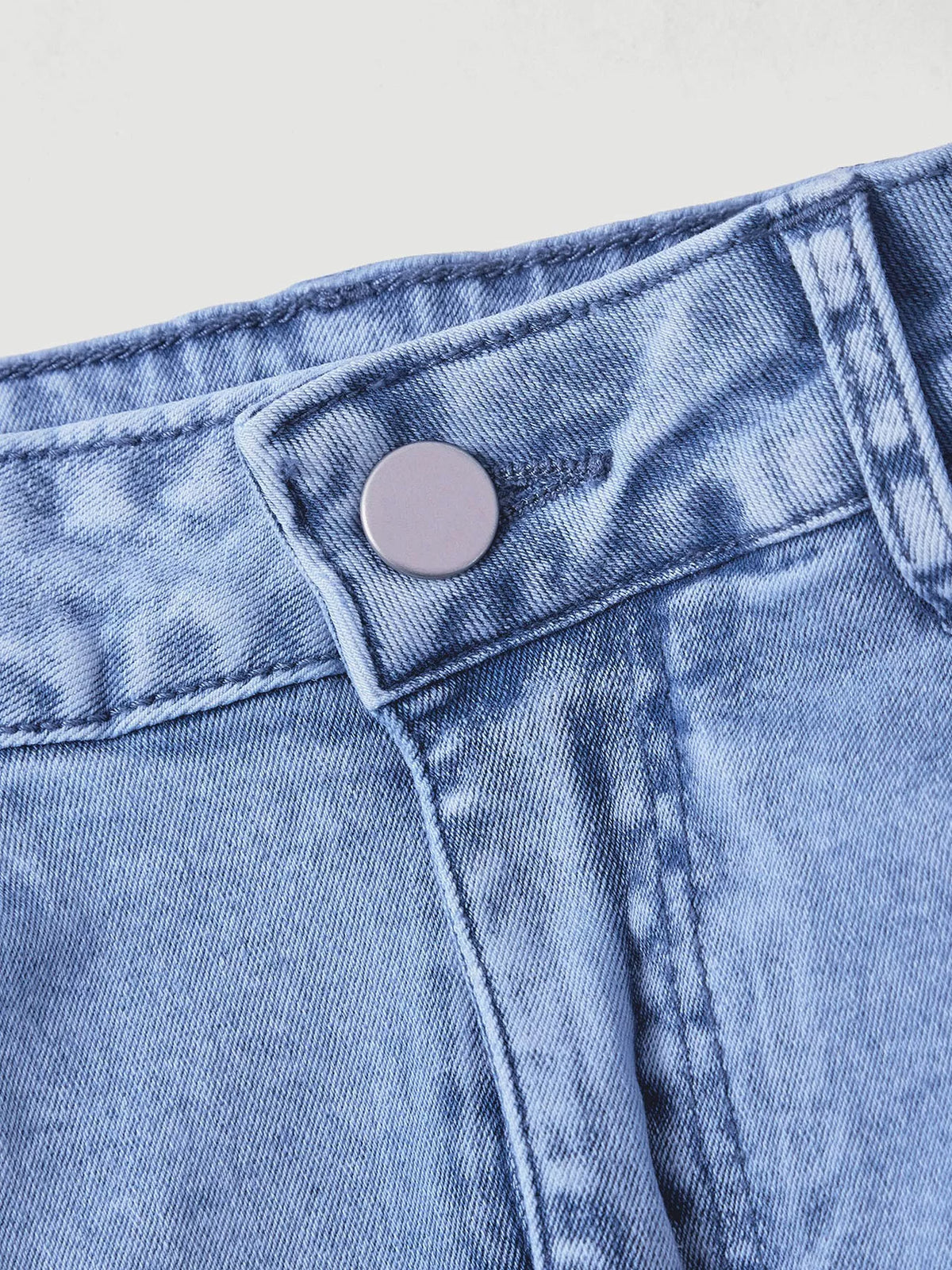Ruffled Mermaid Denim Skirt in Blue